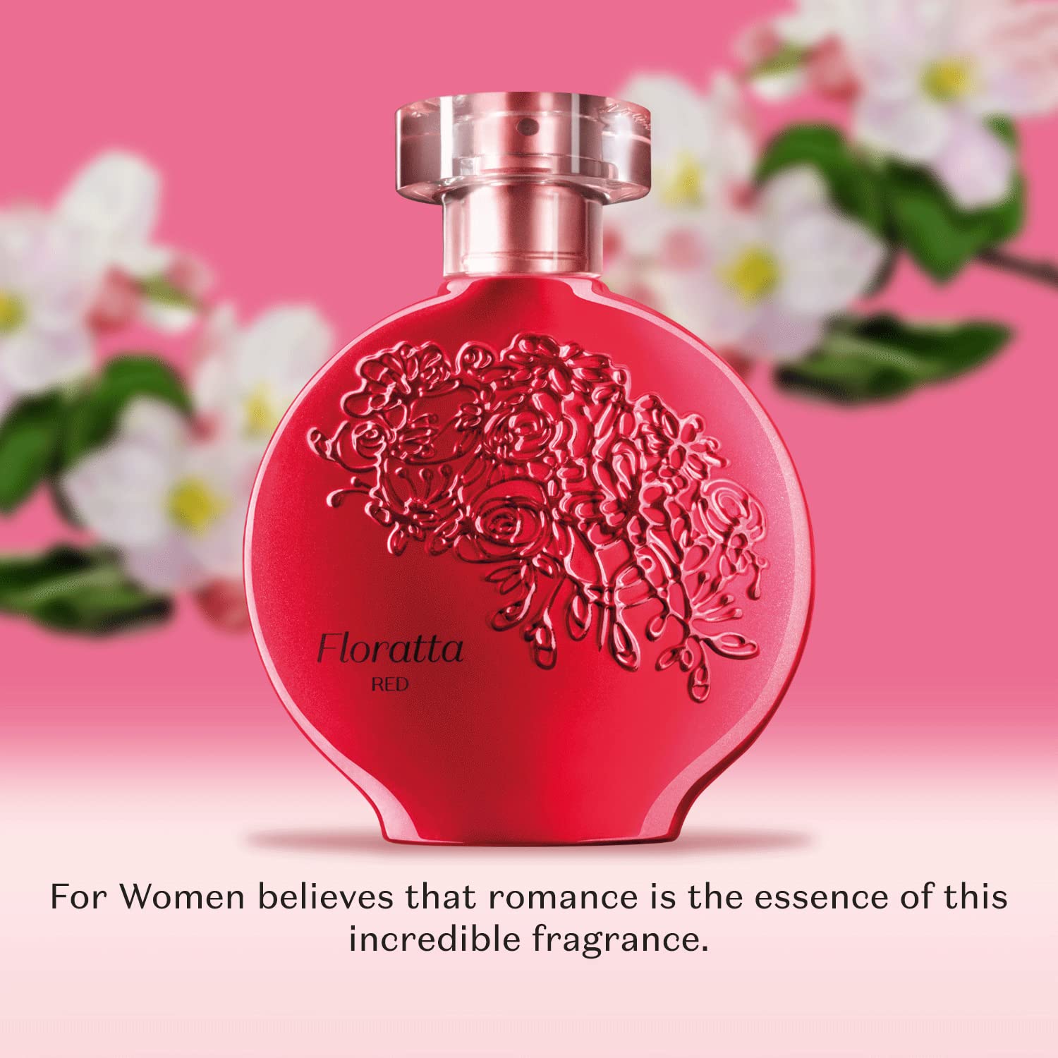 Boticario Floratta Red Eau de Toilette Long-Lasting - Fresh Floral Fragrance Perfume for Women, 2.5 Ounce