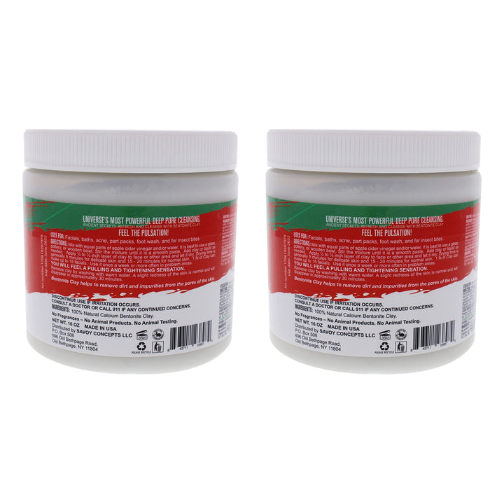 Mayan Magic Mud Powerful Deep Pore Cleansing Facial Body Mask 100 Pure Premium Calcium Bentonite Clay Treats Acne Breakouts Blackheads and Oily Skin 2 Pack 16 Oz Each K0000670, 1 Count