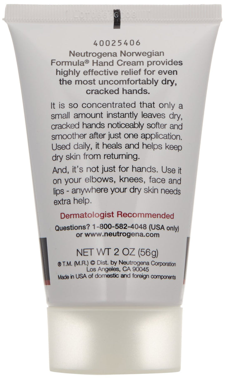 Neutrogena Norwegian Formula Moisturizing Hand Cream Formulated with Glycerin for Dry, Rough Hands, Fragrance-Free Intensive Hand Cream, 2 oz (Pack of 2)