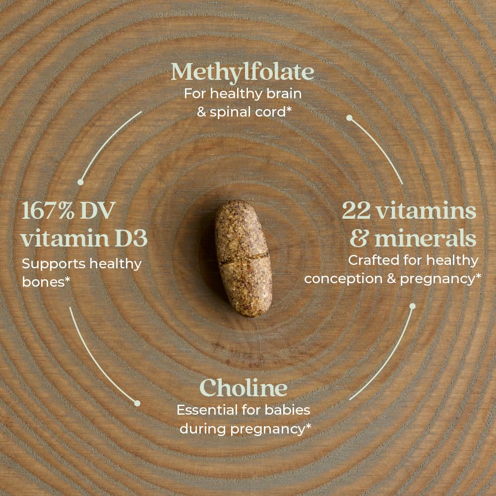 New Chapter Prenatal Vitamins, One Daily Prenatal Multivitamin with Methylfolate + Choline for Healthy Mom & Baby, Gluten Free & Non-GMO, 90 Count