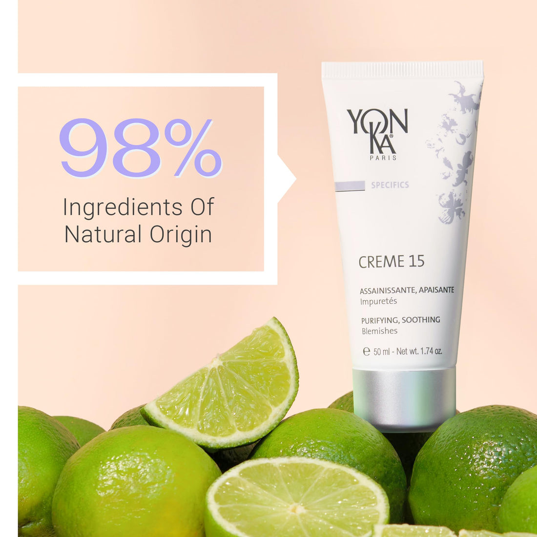 Yonka Creme 15, Purifying, Soothing with Burdock Net wt. 1.74oz