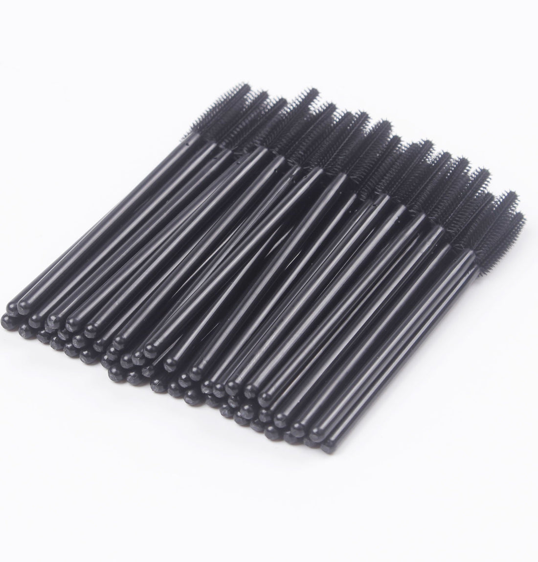 Tower Shape-2: Bihrtc Pack Of 100 One-Off Disposable Silicone Eyelash Mascara Brushes Wands Applicator Eyebrow Brush Makeup Tool Kit Set (Tower Shape - Black)