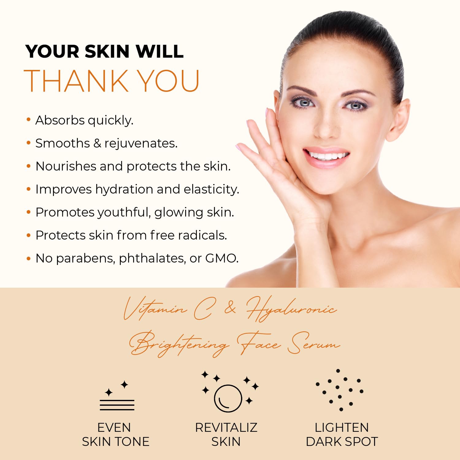 Azure Cosmetics Dermatologist Tested Vitamin C Face Serum - K Beauty Anti-Aging Serum with Hyaluronic Acid for Dark Spots - Korean Skincare, Retinol Enhanced Formula for Wrinkle Care - 1.69 fl oz