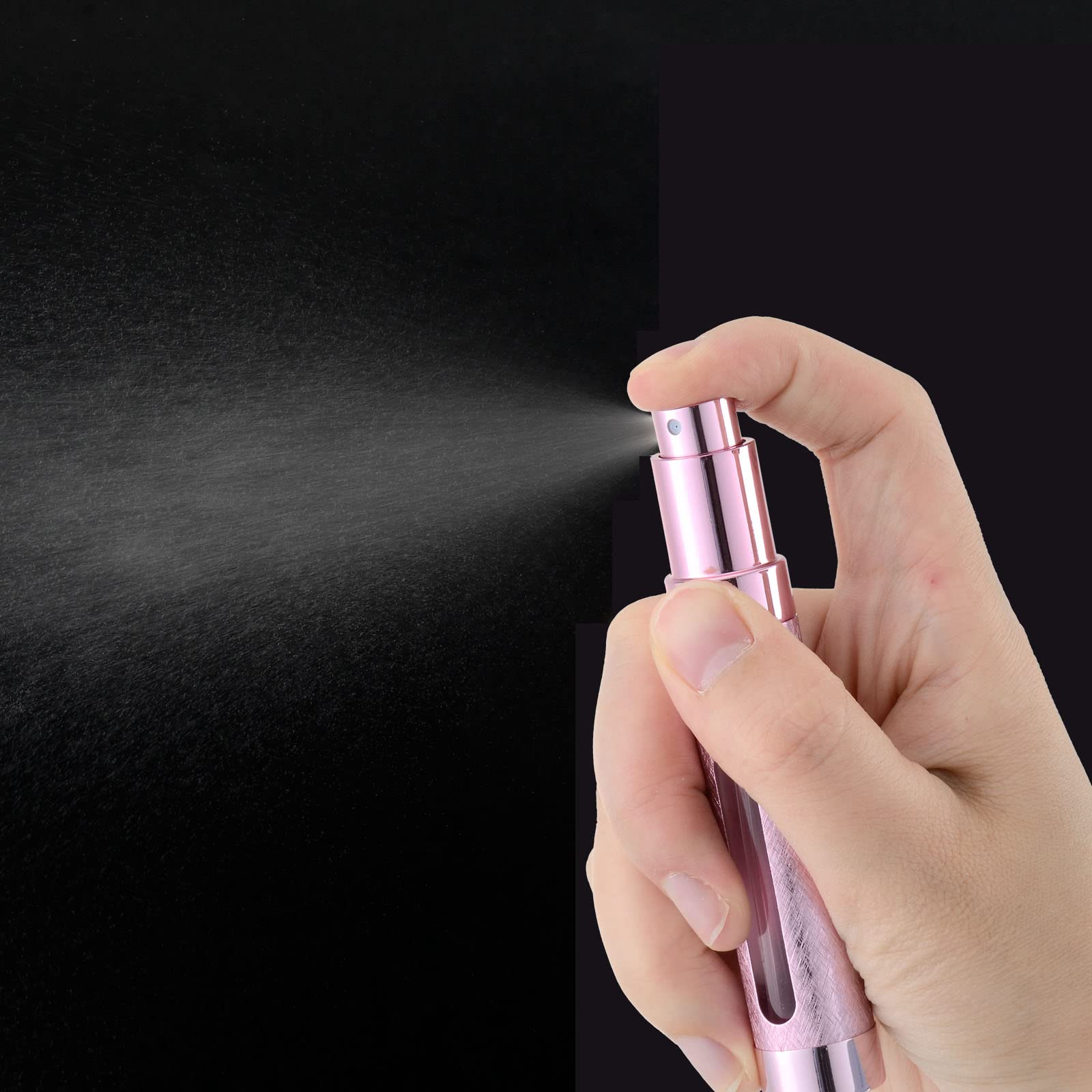 Lil Ray 12ml Portable Mini Perfume Atomizer(6 PCS),Refilable Small Spray Bottle for Travel, Empty Pocket Cologne Sprayer, Glass inner and Aluminum Housing(0.4Oz,Pack of 6 with different colors)