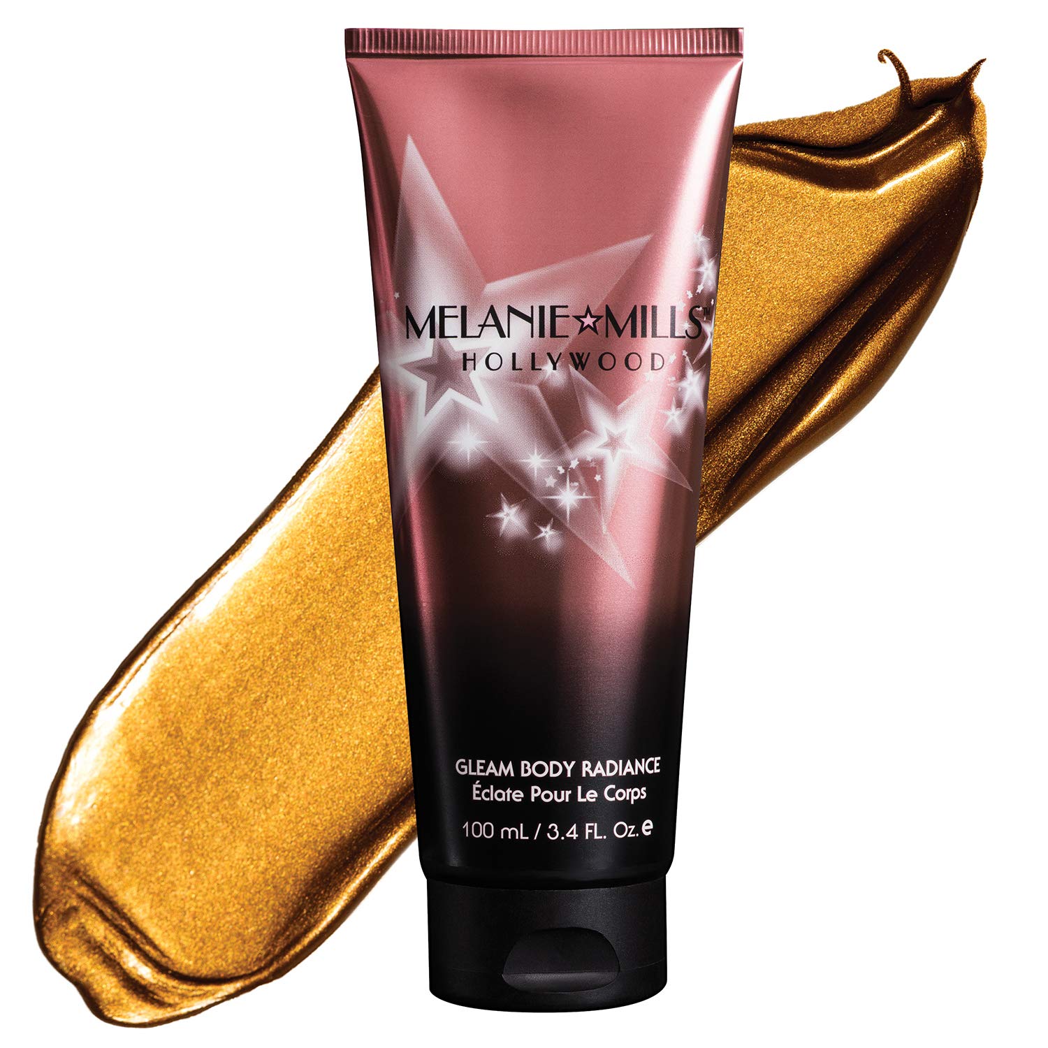 Melanie Mills Hollywood Gleam Body Radiance All In One Makeup, Moisturizer & Glow For Face & Body - Bronze Gold, 3.4 fl.oz.