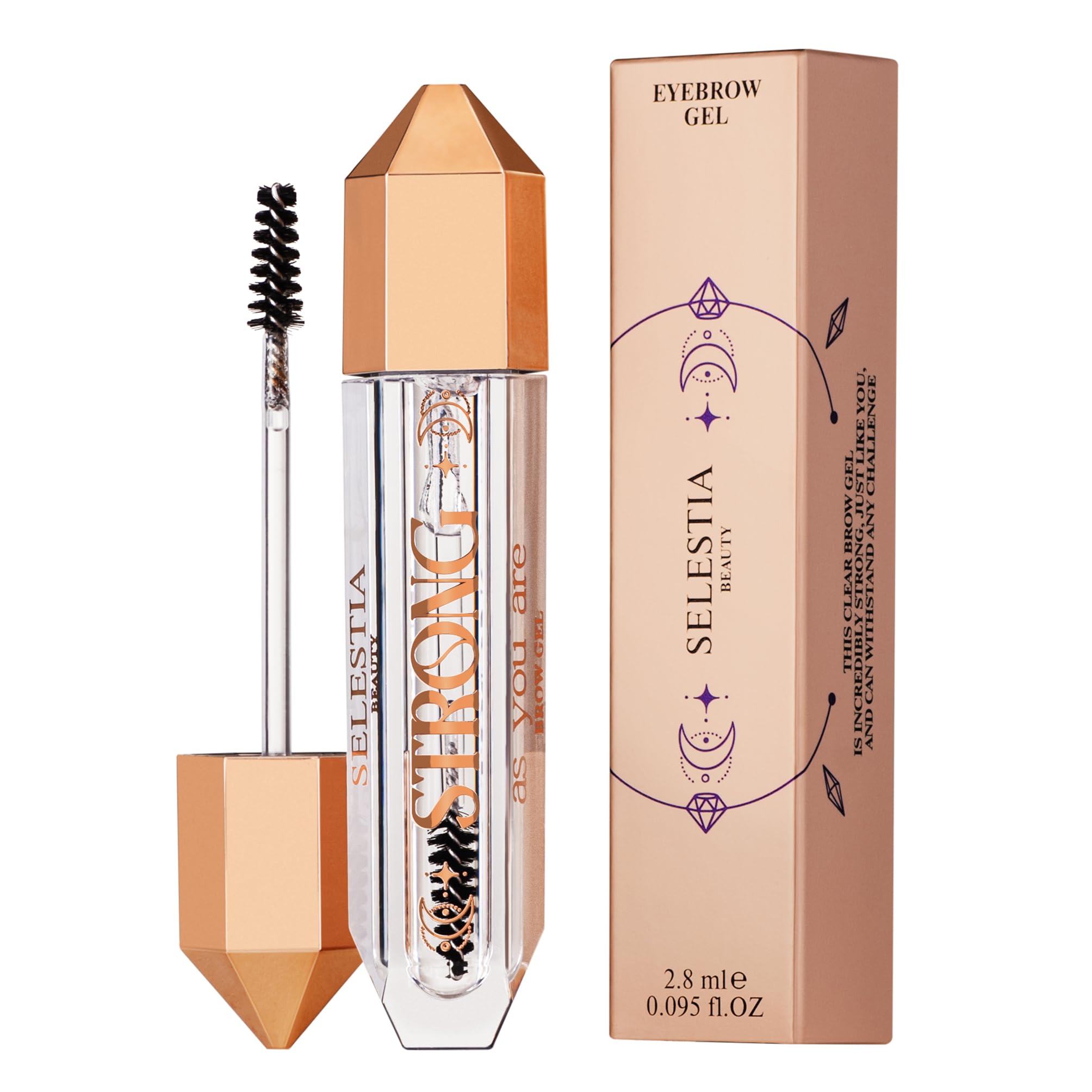 SELESTIA BEAUTY Clear Eyebrow Gel – Long-Lasting Formula for Strong Hold & Natural Finish, Clump & Flake Free – Taming & Defining Brow Lamination Gel, 0.095 fl.oz. – Strong As You Are