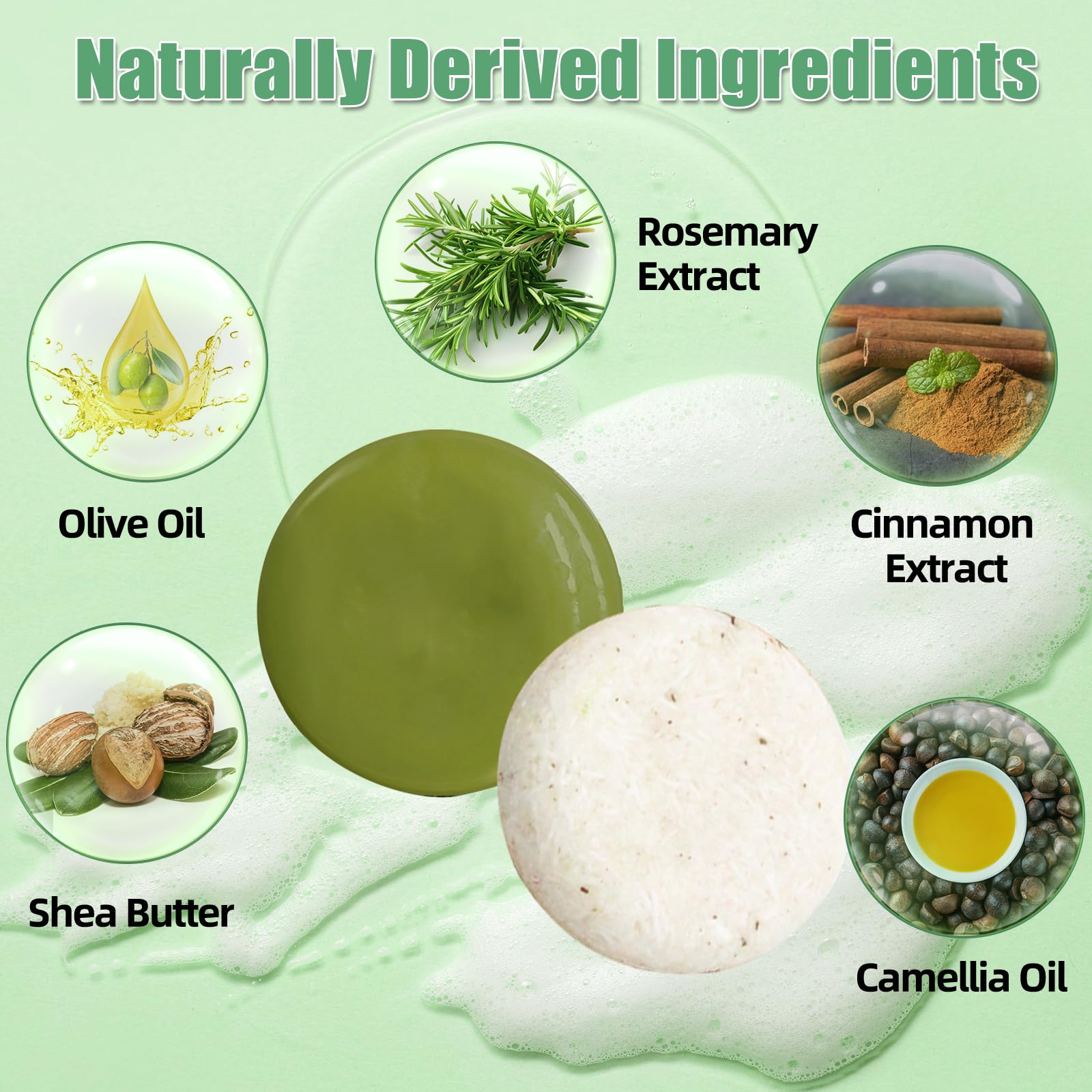 DBEAUTYM 2 Pack Rosemary Shampoo Conditoner Bar Set,Thinning Hair-Volume Shampoo & Conditioner Bar for Men and Women,Hair Thickening & Regrowth Treatment,Hair Growth Soap for Anti-Hair Loss