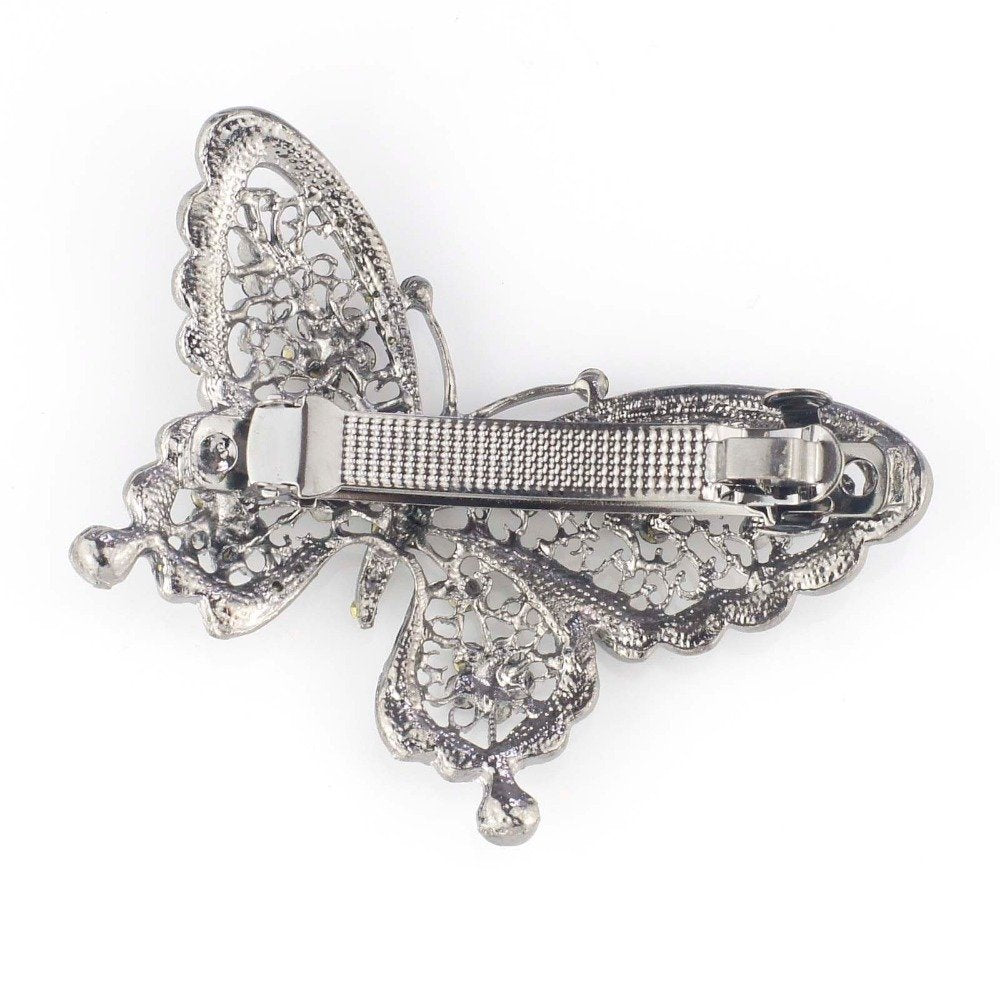 AKOAK Amazing Fashion Butterfly Hairpin Blue Crystal Headwear Barrette Hair Clip Headwear Accessories Jewelry