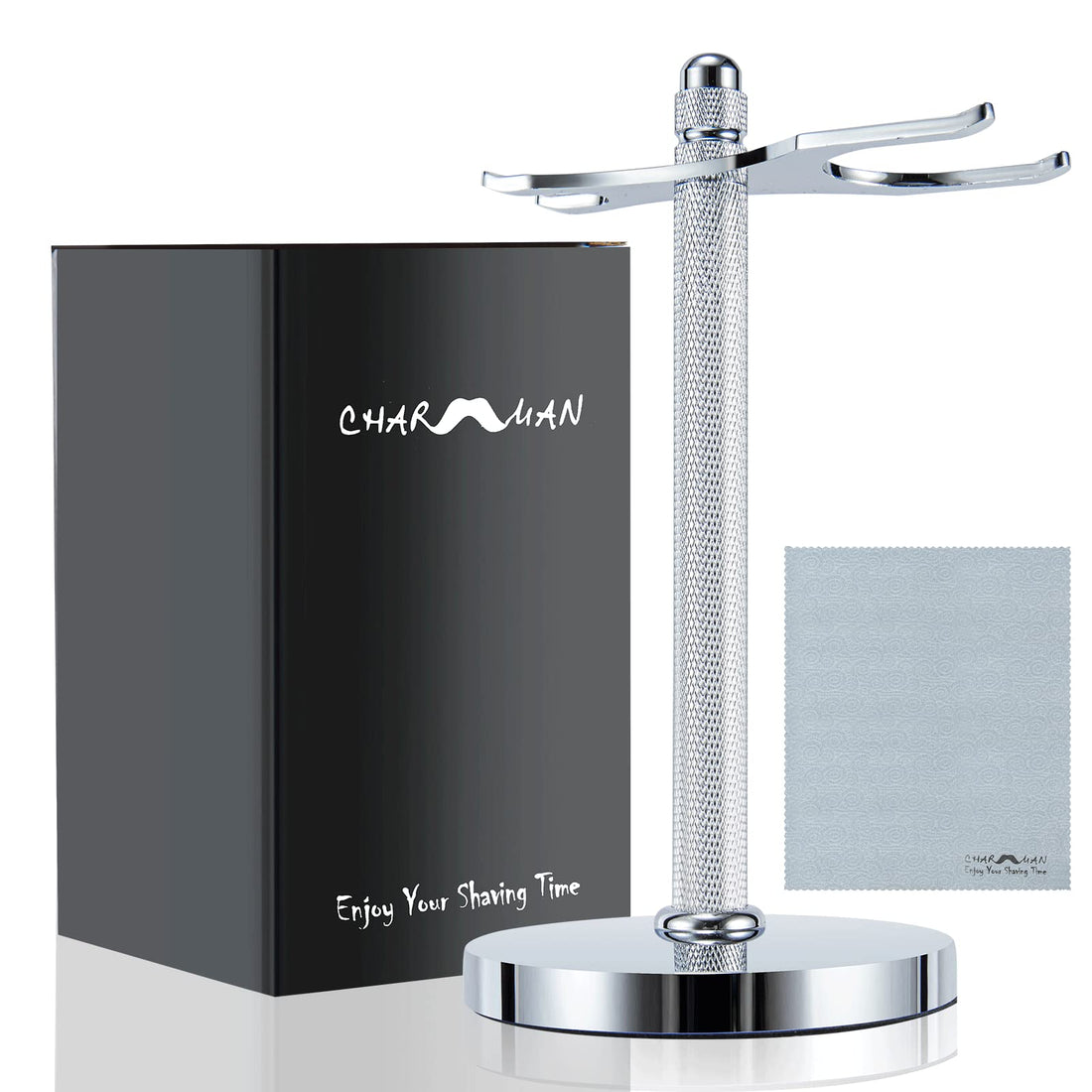 CHARMMAN Safety Razor and Shaving Brush Stand, Wider Openings, Wider Base, Manly Look