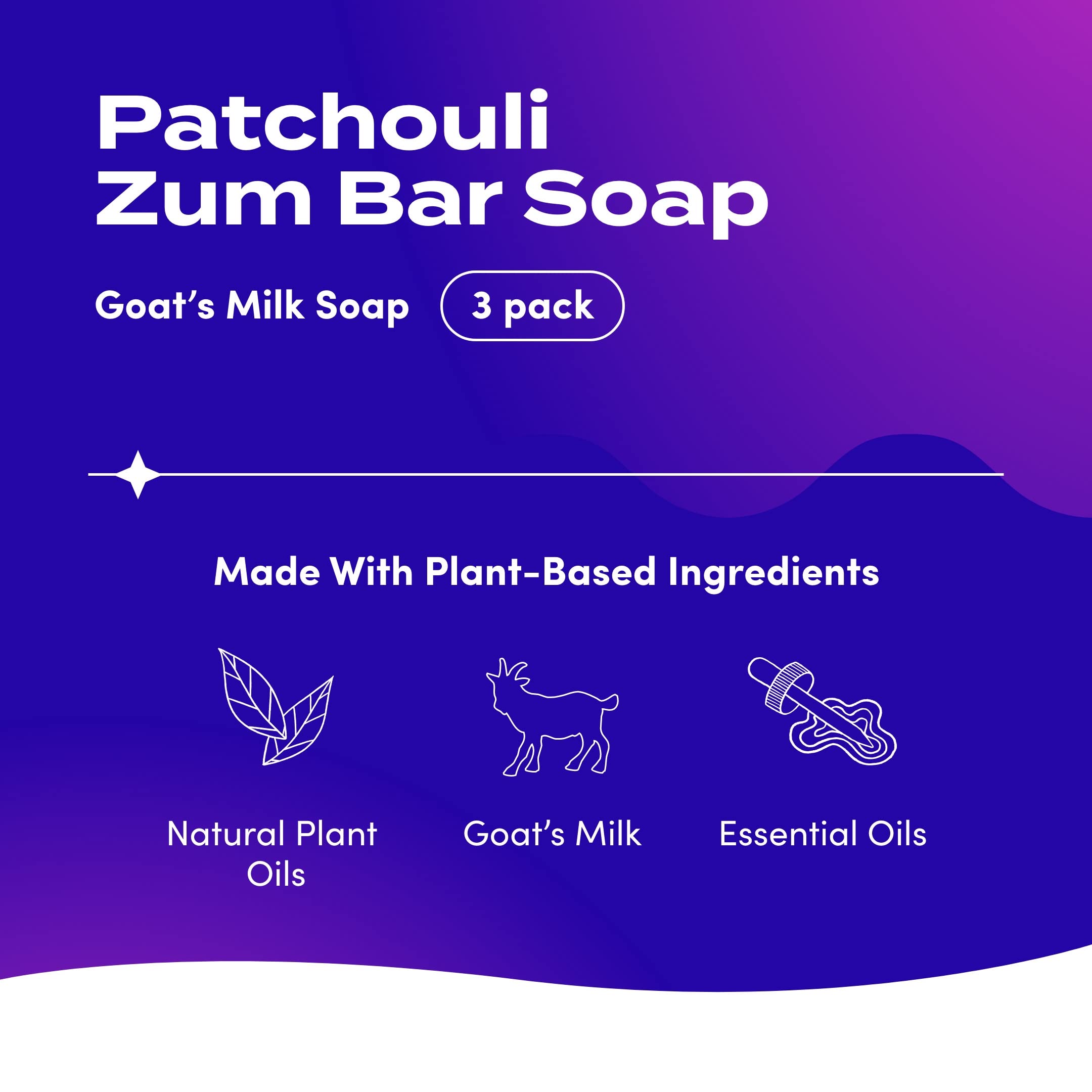 Indigo Wild: Zum Bar Goat's Milk Soap Bar, Patchouli 3 oz (3 pack)