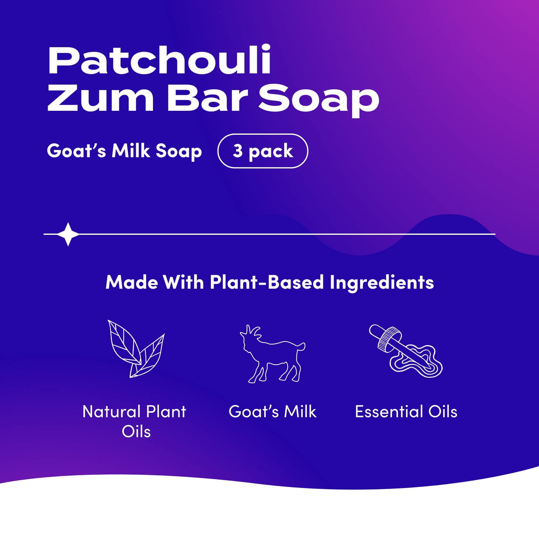 Indigo Wild: Zum Bar Goat's Milk Soap Bar, Patchouli 3 oz (3 pack)