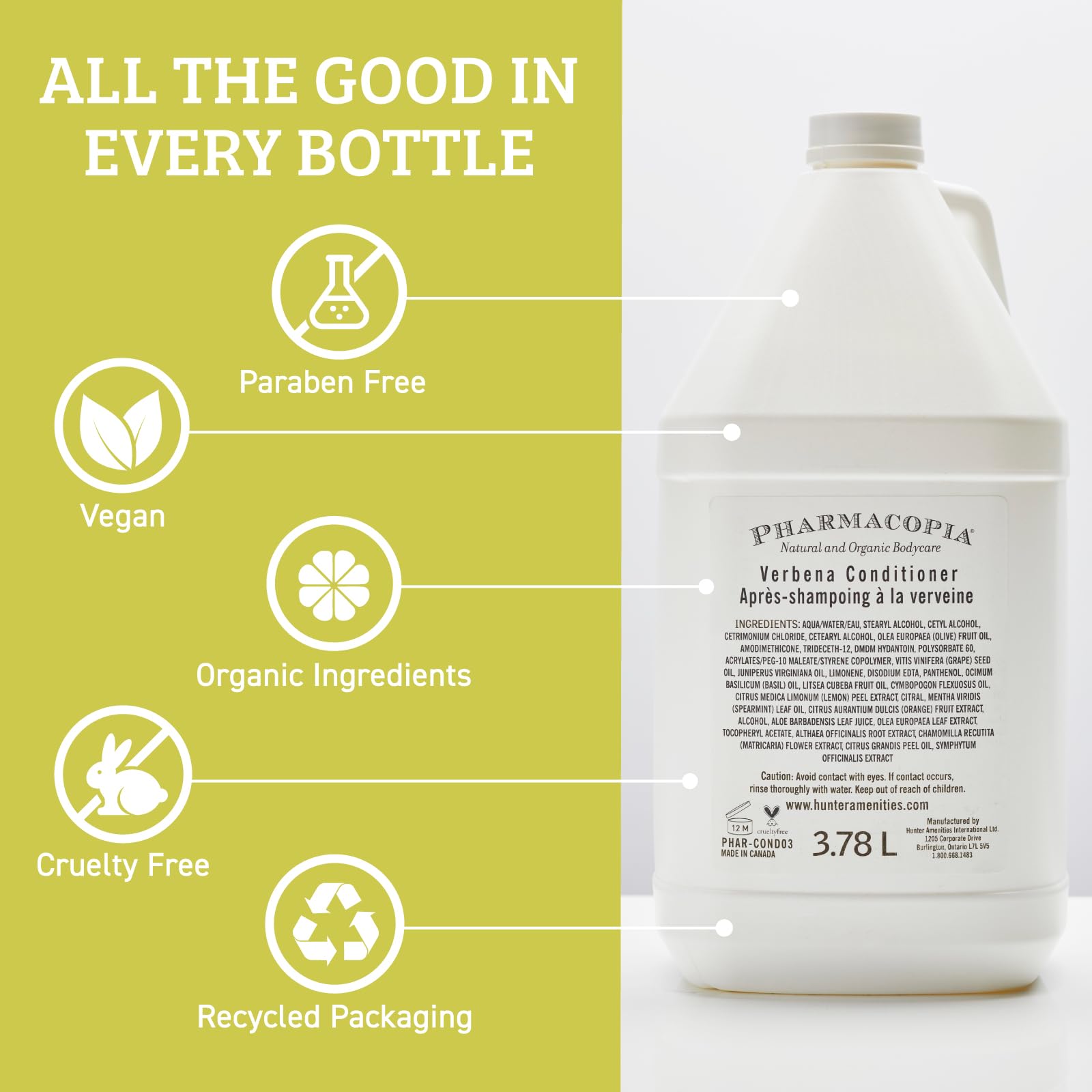 Pharmacopia Hotel Verbena Conditioner – Aromatherapy Hair & Scalp Care with Natural & Organic Ingredients – Vegan, Cruelty Free, Aromatic Conditioner, 128 oz