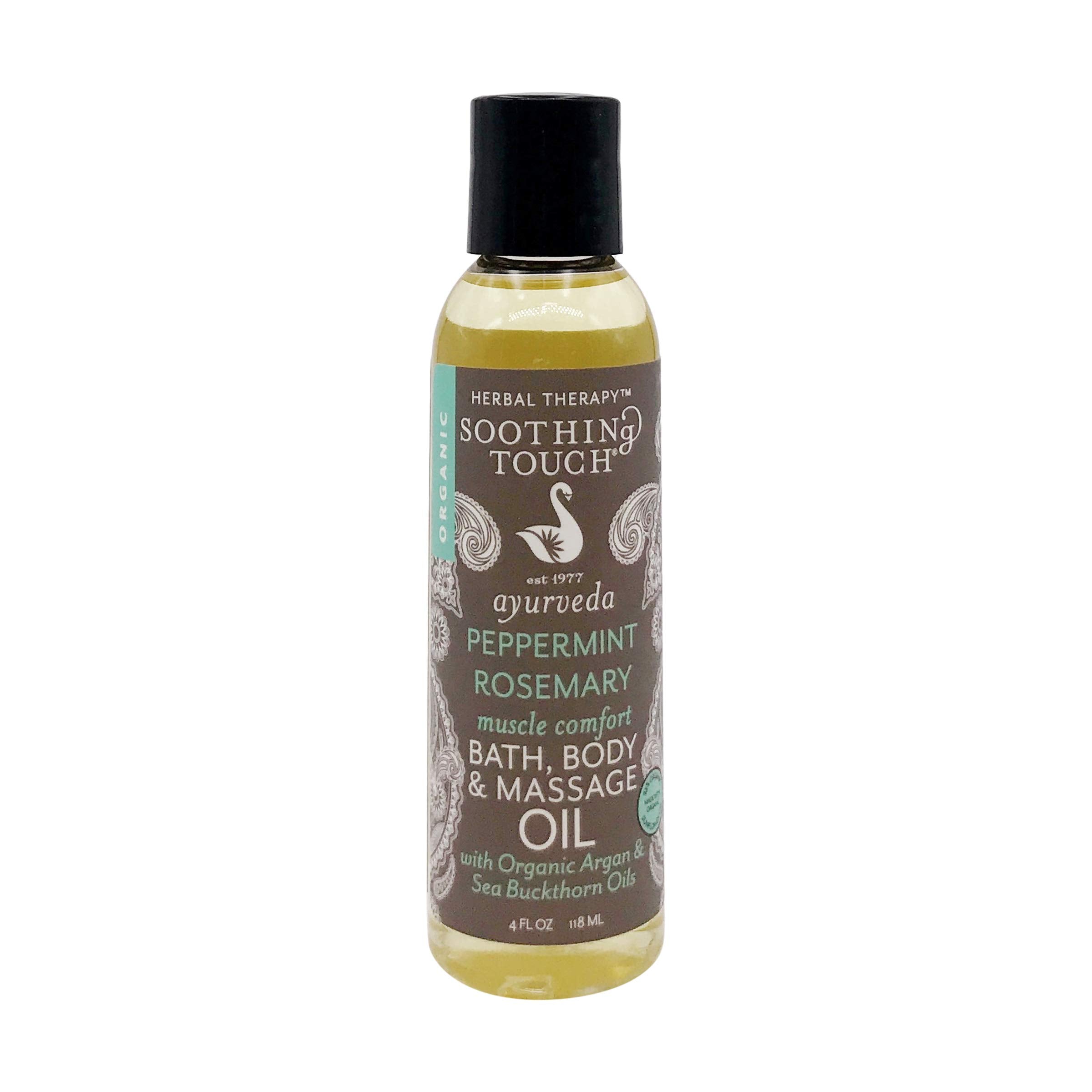 Bath Body & Massage Oil, Peppermint Rosemary 4 oz by Soothing Touch