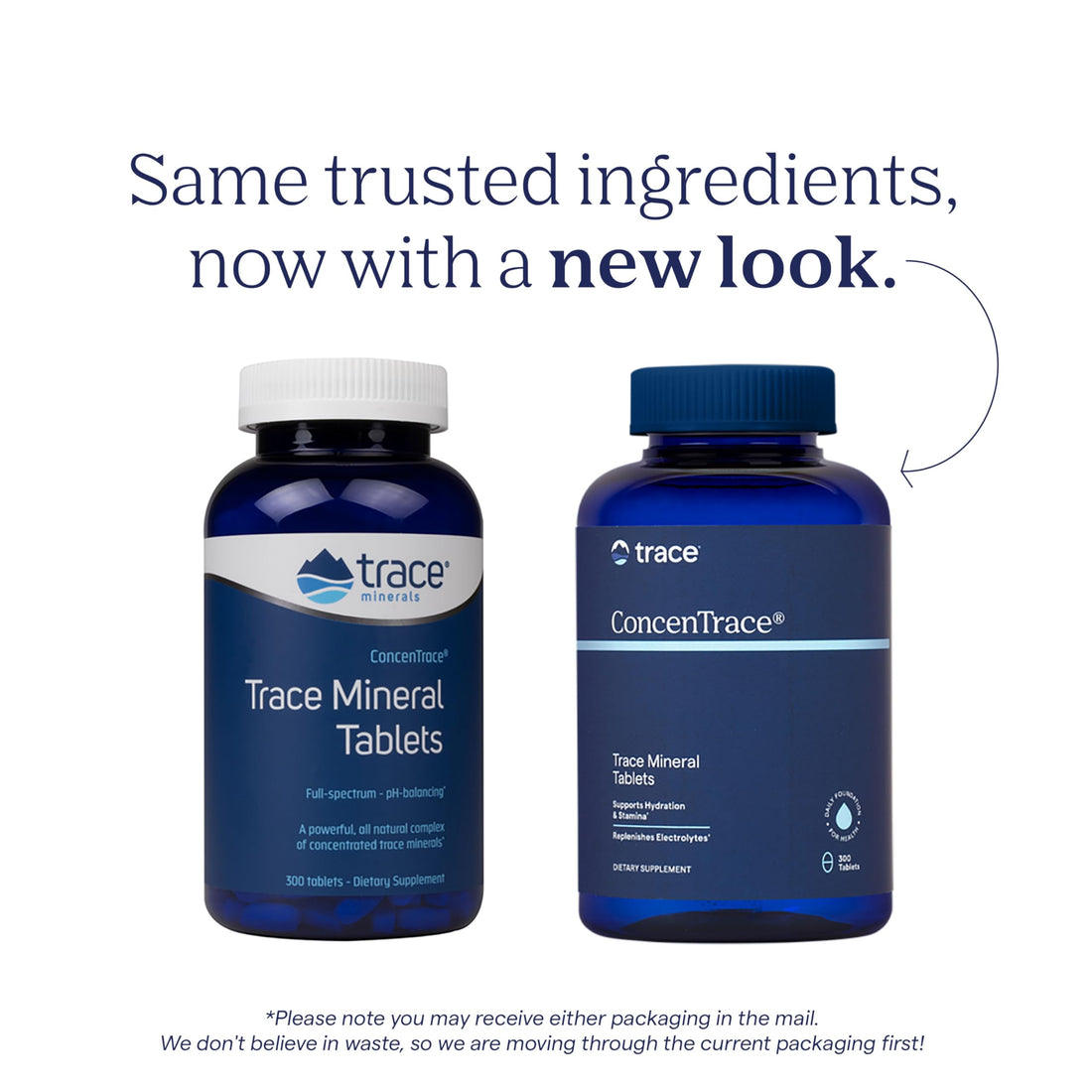 Trace Minerals ConcenTrace Trace Mineral Tablets - Supplement for Bone & Joint Support - Aids Hydration & Electrolyte Restoration - 300 Tablets (100 Servings)