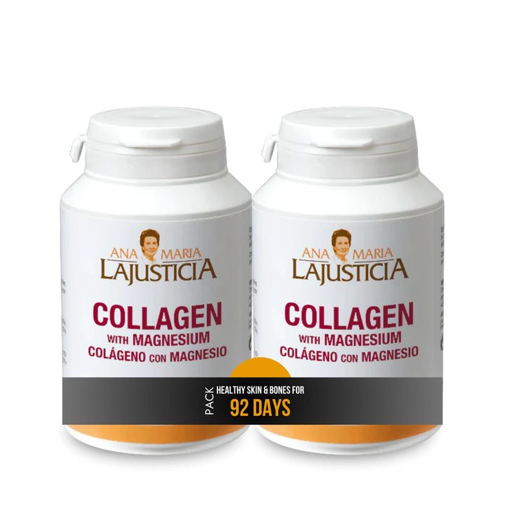 2 Pack - Ana Maria LaJusticia Collagen with Magnesium - 180 Tablets. Skin Rejuvenation, Nervous System Support, Bone and Teeth Health