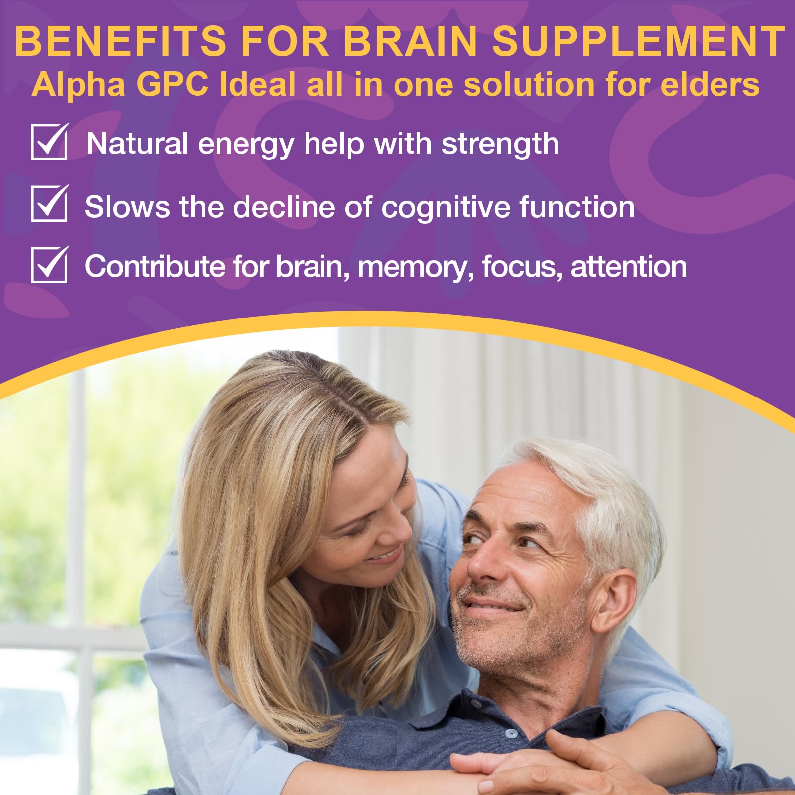 Phosphatidylserine Supplement 600mg, Alpha Brain Gummies for Memory, Cognitive, Focus and Concentration - Phosphatidylserine Memory Supplement with B6 & B12, Bacopa Monnieri and Folic Acid - 120 Count