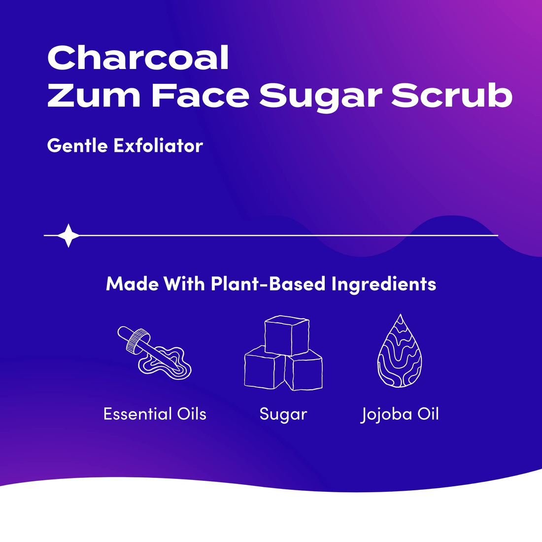 Indigo Wild Zum Charcoal Sugar Facial Scrub, 4 Ounce