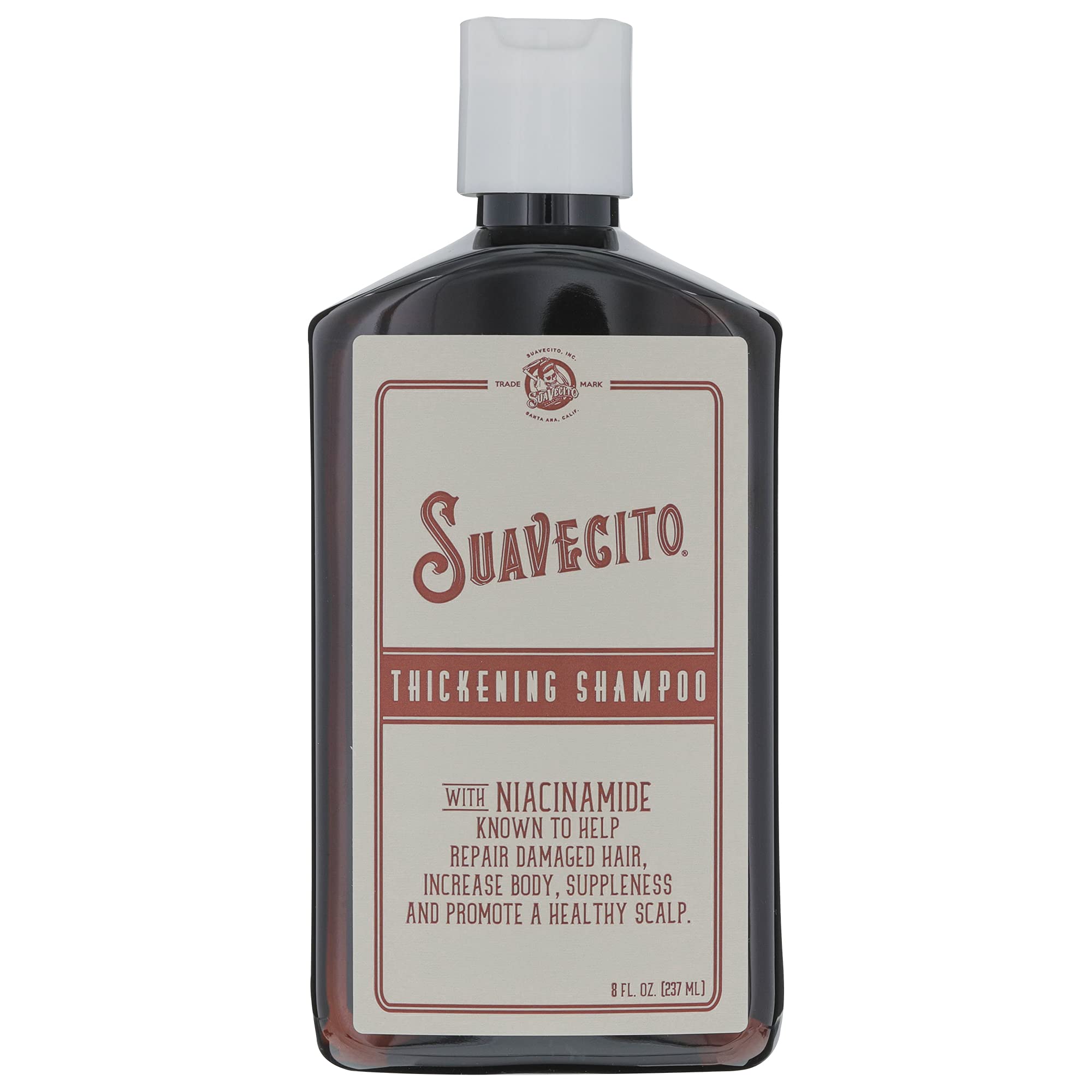 Suavecito Hair Thickening Shampoo With Niacinamide For Thinning Hair - Vitamin B3 Shampoo Repairs Damaged Hair, Improves Health And Fights Hair Loss
