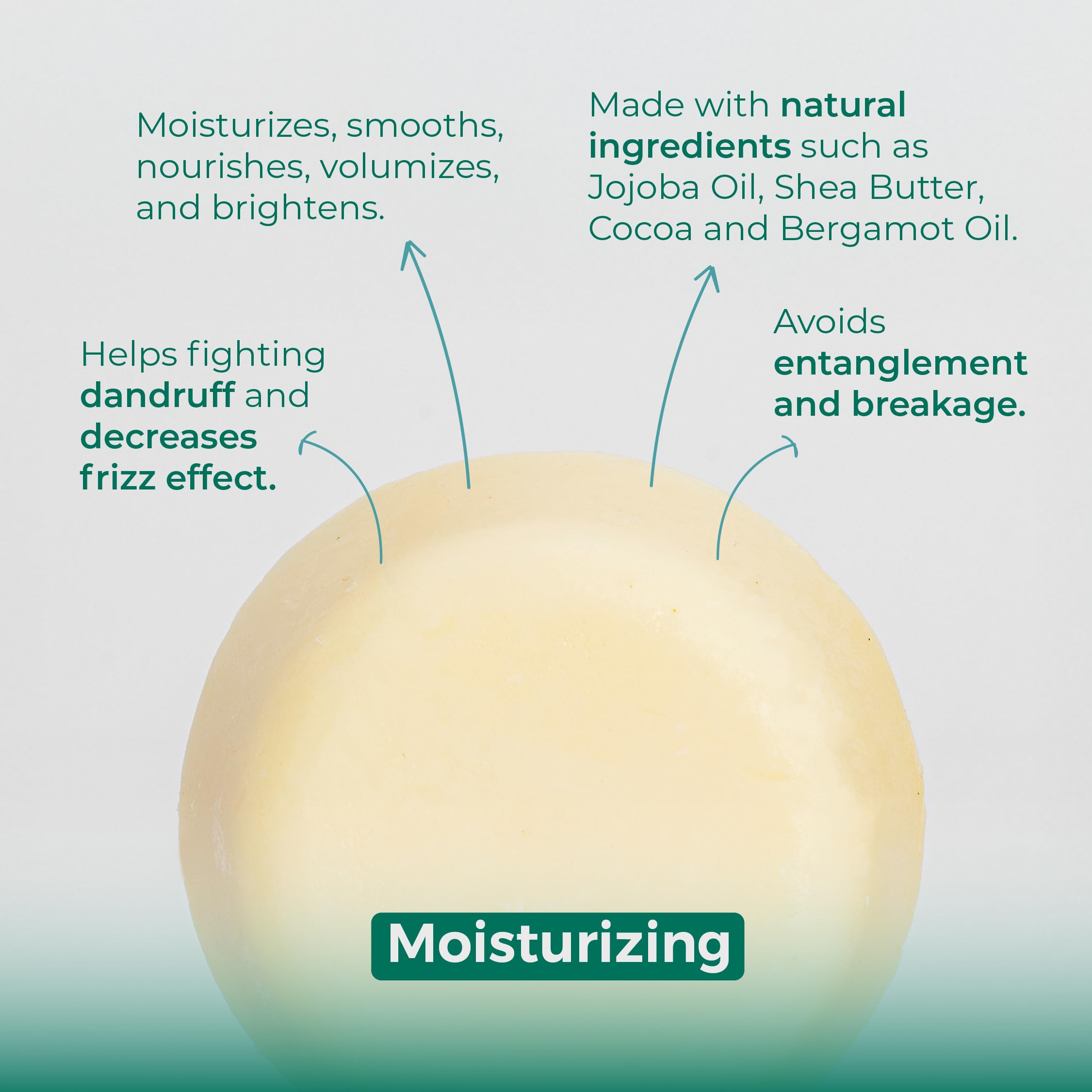 Limoux Cosmetics Solid conditioner Bar - All hair types - Moisturizing, brightening and softening - 1.60 oz - Paraben Free, SLS free, Cruelty free, Vegan, Eco Friendly, Zero waste, up to 40 uses