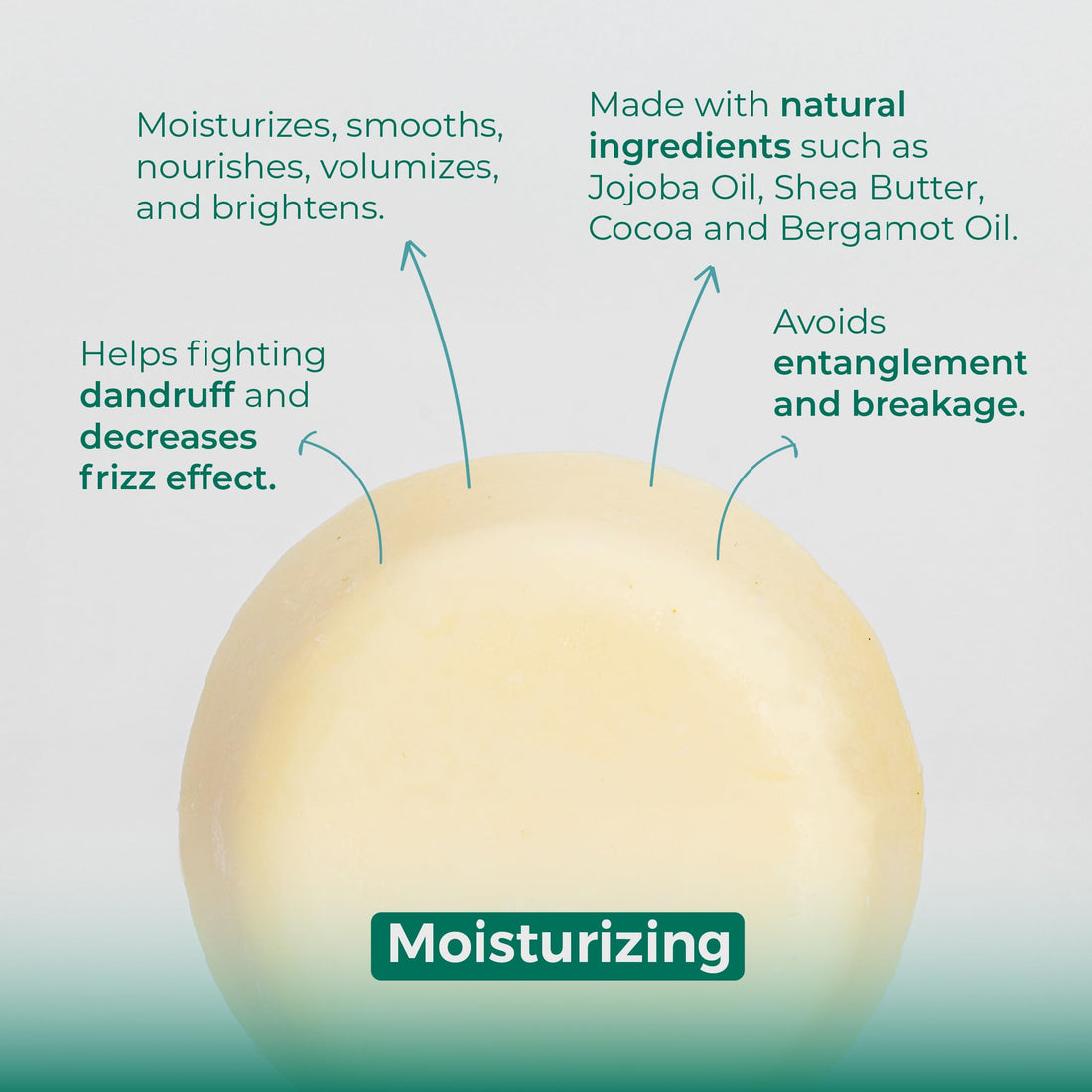 Limoux Cosmetics Solid conditioner Bar - All hair types - Moisturizing, brightening and softening - 1.60 oz - Paraben Free, SLS free, Cruelty free, Vegan, Eco Friendly, Zero waste, up to 40 uses