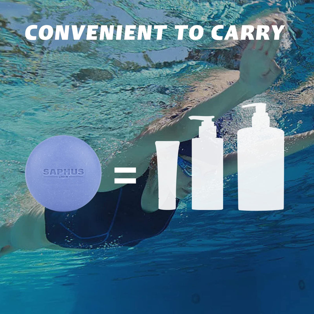 SAPHUS 3-in-1 Shampoo Bar for Hair, Body, Face & Beard | All-in-One Moisturizing & Cleansing Bar for Men, Women, Kids | pH Balanced, Sulfate-Free, Travel Friendly, 1 Pack