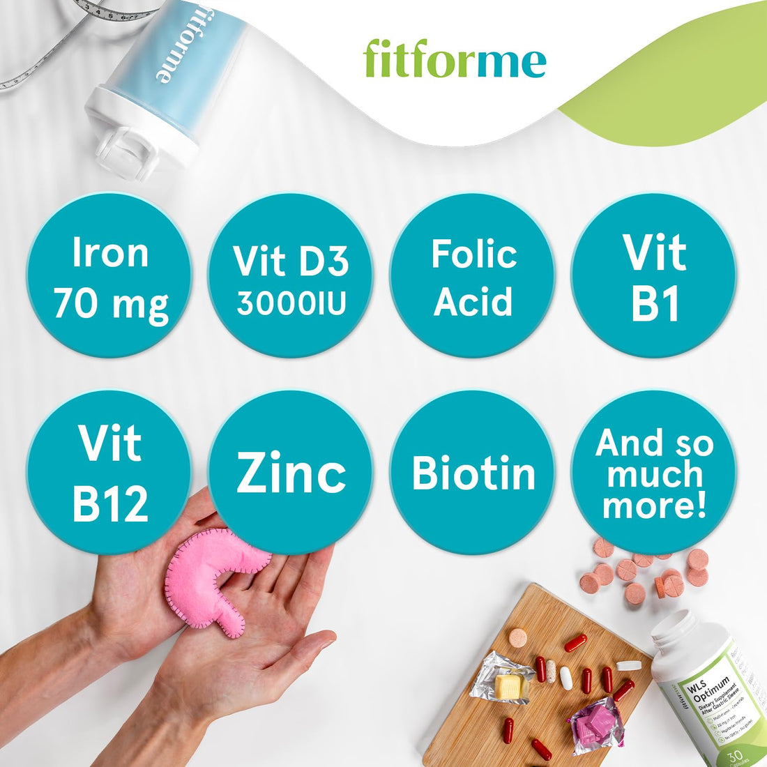 FitForMe Bariatric Multivitamins with Iron After Gastric Sleeve - One a Day WLS Optimum Capsule Starter Pack - 30 Days Supply of Vitamins & Minerals, Scientifically Proven