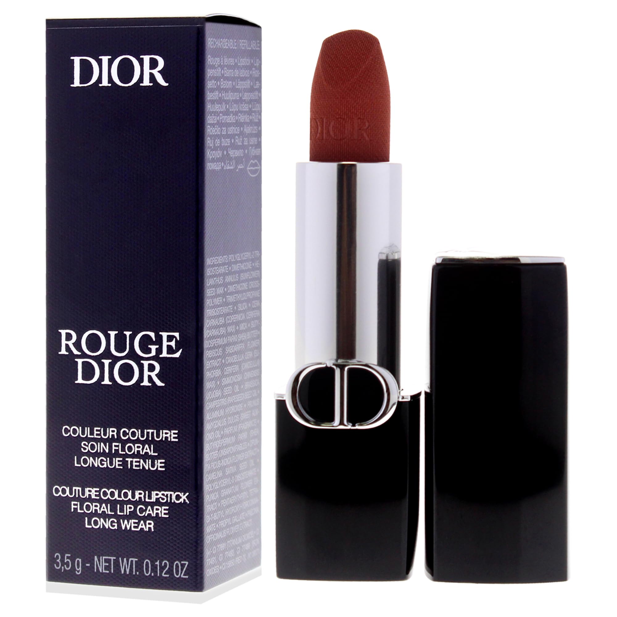 Dior Rouge Velvet Lipstick - 100 Nude Look by Christian for Women - 0.12 oz Lipstick (Refillable)