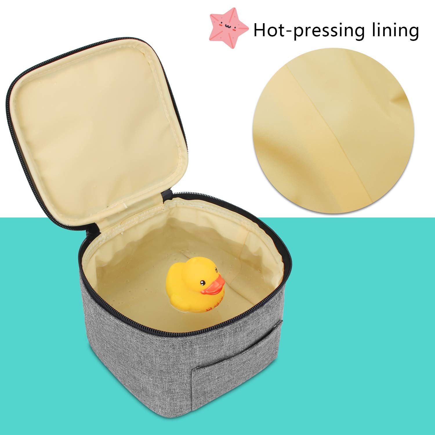 Luxja Breastmilk Cooler Bag (Hold Four 5 Ounce Breastmilk Bottles), Leakproof Breast Milk Cooler for 4 or 5 Ounce Bottles (Bag Only), Gray