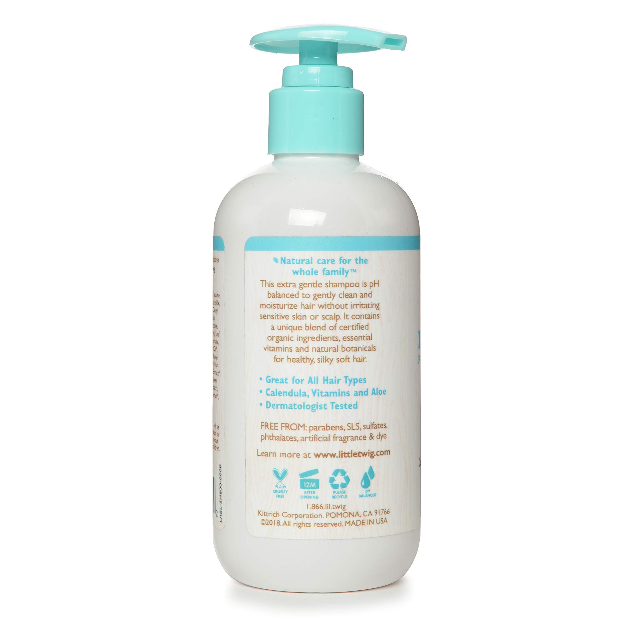 Little Twig Fragrance-Free Shampoo, Hair Shampoo with Natural Plant Derived Formula, Vegan, Gluten-Free, Perfect for Newborns, 8.5 fl. oz.