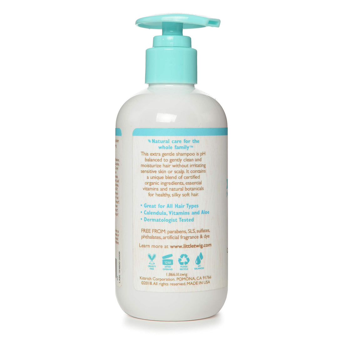 Little Twig Fragrance-Free Shampoo, Hair Shampoo with Natural Plant Derived Formula, Vegan, Gluten-Free, Perfect for Newborns, 8.5 fl. oz.
