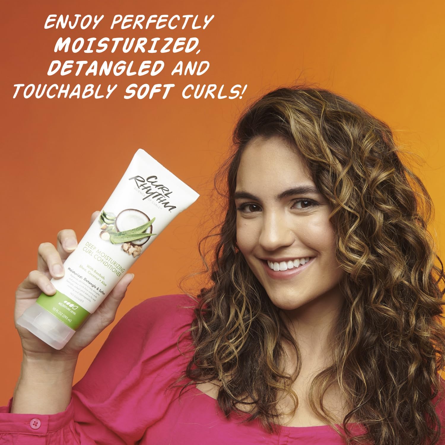 Curl Rhythm Deep Moisturizing Curl Conditioner - Curly Hair Conditioner with Shea Butter, Coconut, and Aloe - Strengthens and Protects Curls - 10 oz