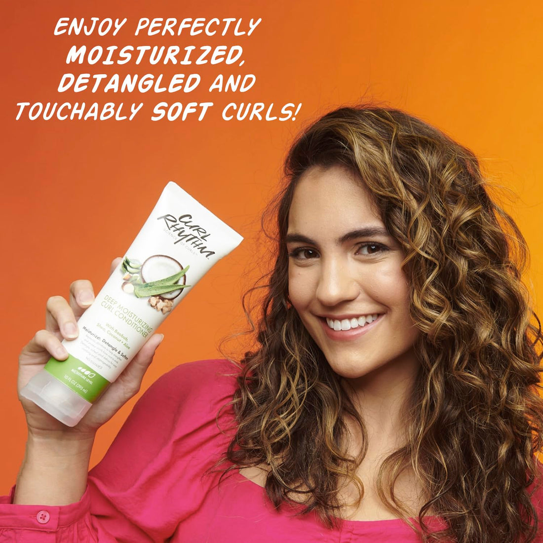 Curl Rhythm Deep Moisturizing Curl Conditioner - Curly Hair Conditioner with Shea Butter, Coconut, and Aloe - Strengthens and Protects Curls - 10 oz