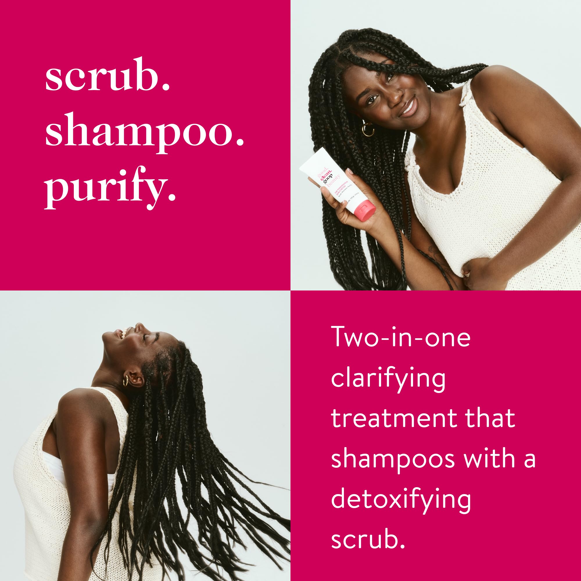 good.clean.goop beauty The Powerscrub Scalp Detox | Clarifying Shampoo to Detoxify Hair and Scalp | Salt Scrub with Vitamin E, Amino Acids & Chlorella Extract | Cruelty-Free & Vegan Shampoo | 4 Fl oz