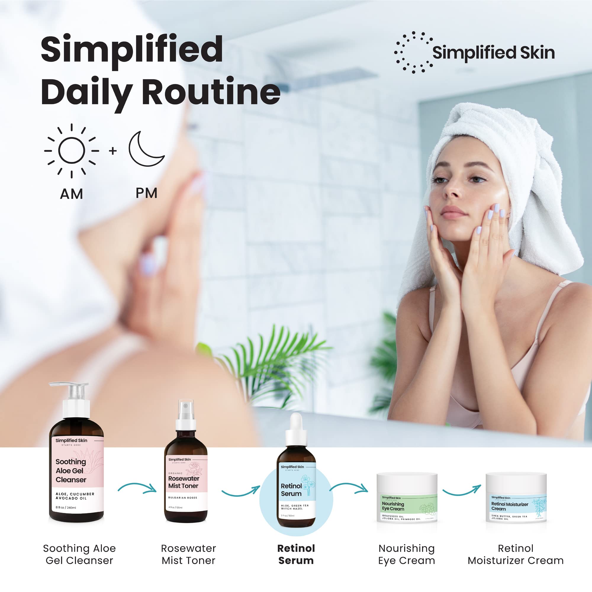 Retinol Serum for Face - Anti Aging Retinol with Hyaluronic Acid Face Serum for Acne Marks and Skin Texture Smoothing Fine Lines & Wrinkles - 2.5% Retinol Facial Serum for Day & Night - 2 Fl Oz