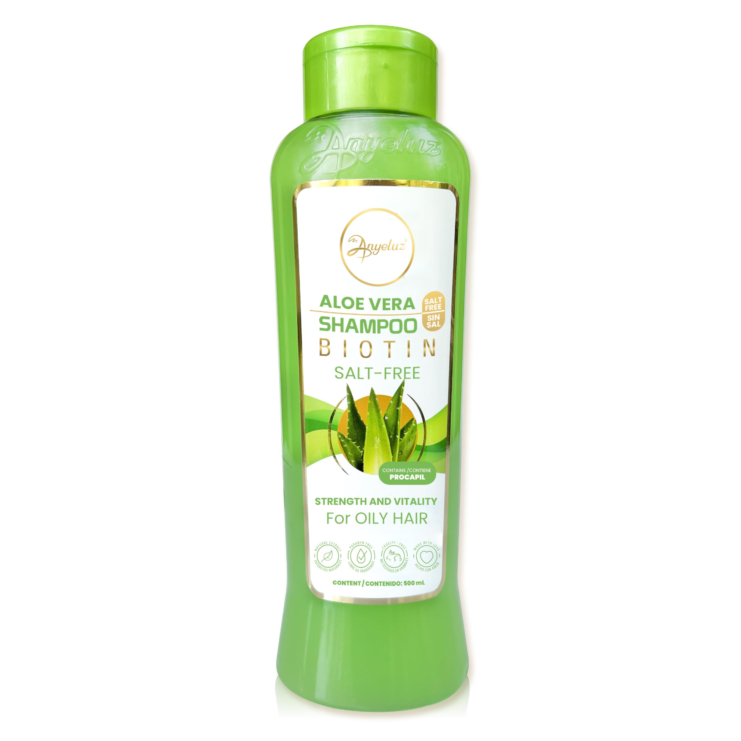 ANYELUZ Aloe Vera Shampoo, Deep Cleansing for Greasy Hair and Scalp Cleanser, Provides Strength and Vitality to your Hair, Salt and Paraben Free