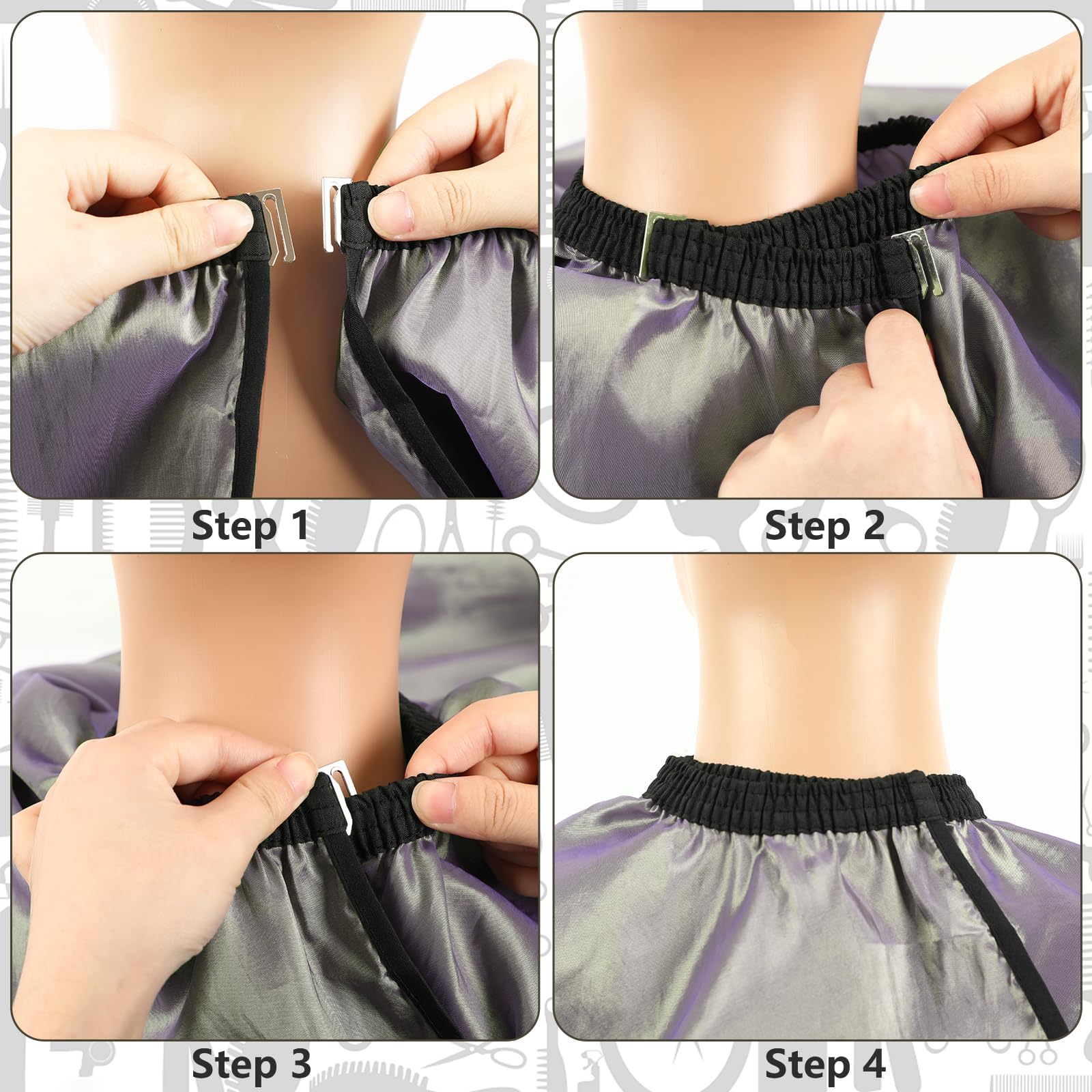 Professional Hair Cutting Cape with Neck Duster Brush, Salon Barber Cape, Hair Cutting Accessories (Multicolor Stripe)