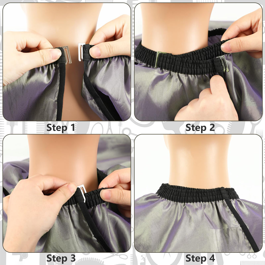 Professional Hair Cutting Cape with Neck Duster Brush, Salon Barber Cape, Hair Cutting Accessories (Multicolor Stripe)