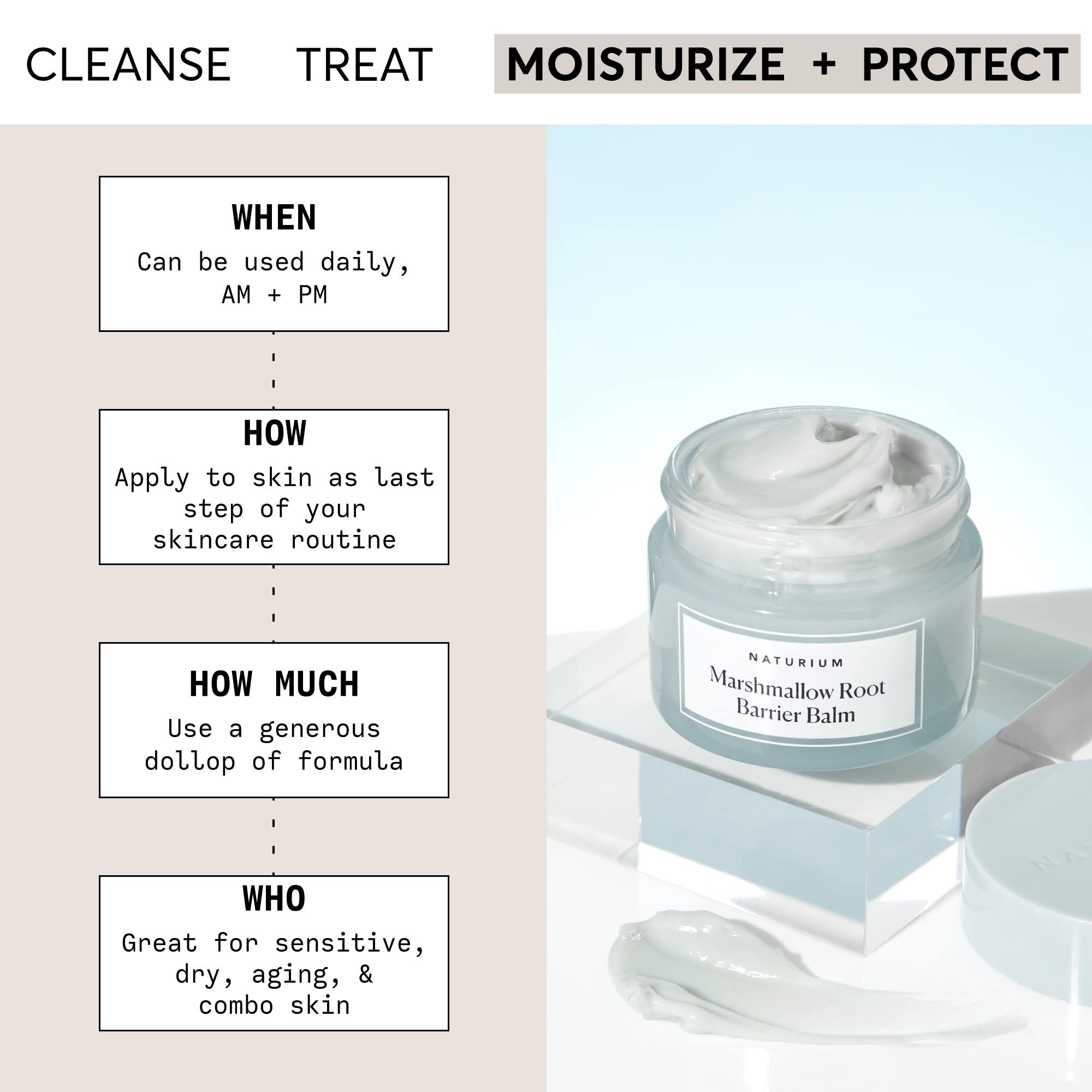 Naturium Marshmallow Root Barrier Balm, Face Balm Moisturizer for Hydrating Skin, 1.7 oz