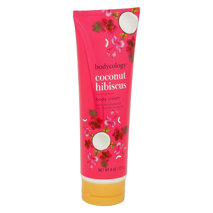 Bodycology Coconut Hibiscus Body Cream | Shea Butter, Cocoa Butter, Jojoba Oil | Paraben & Phthalete Free, Cruelty Free | Hydrates, Moisturises, Improves Skin Textures - 227 g (Pack of 1)