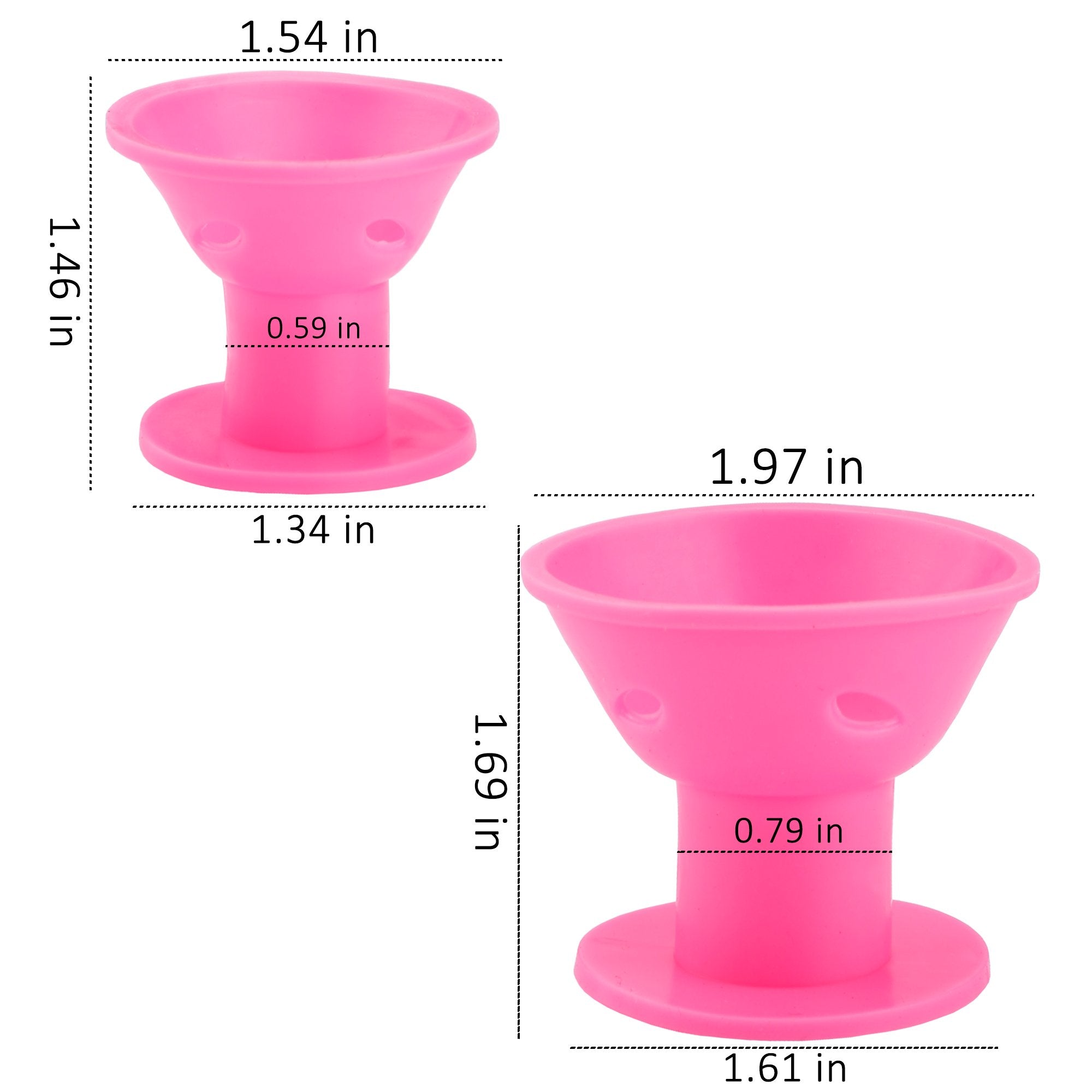 JANYUN 40 Pcs Pink Magic Hair Rollers, 20 Pcs Large and 20 Pcs Small Silicone Curlers