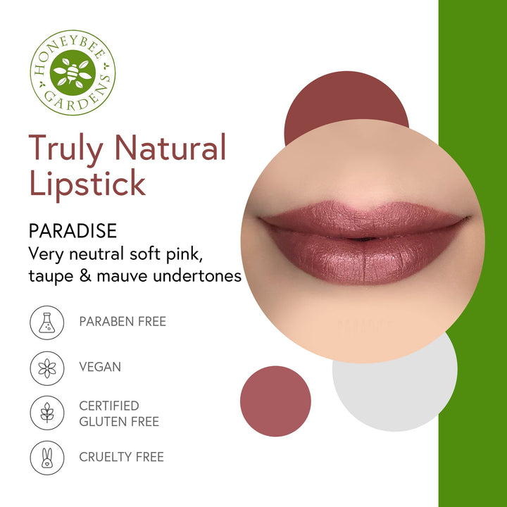Honeybee Gardens Truly Natural Lipstick Paradise 0.13 Oz