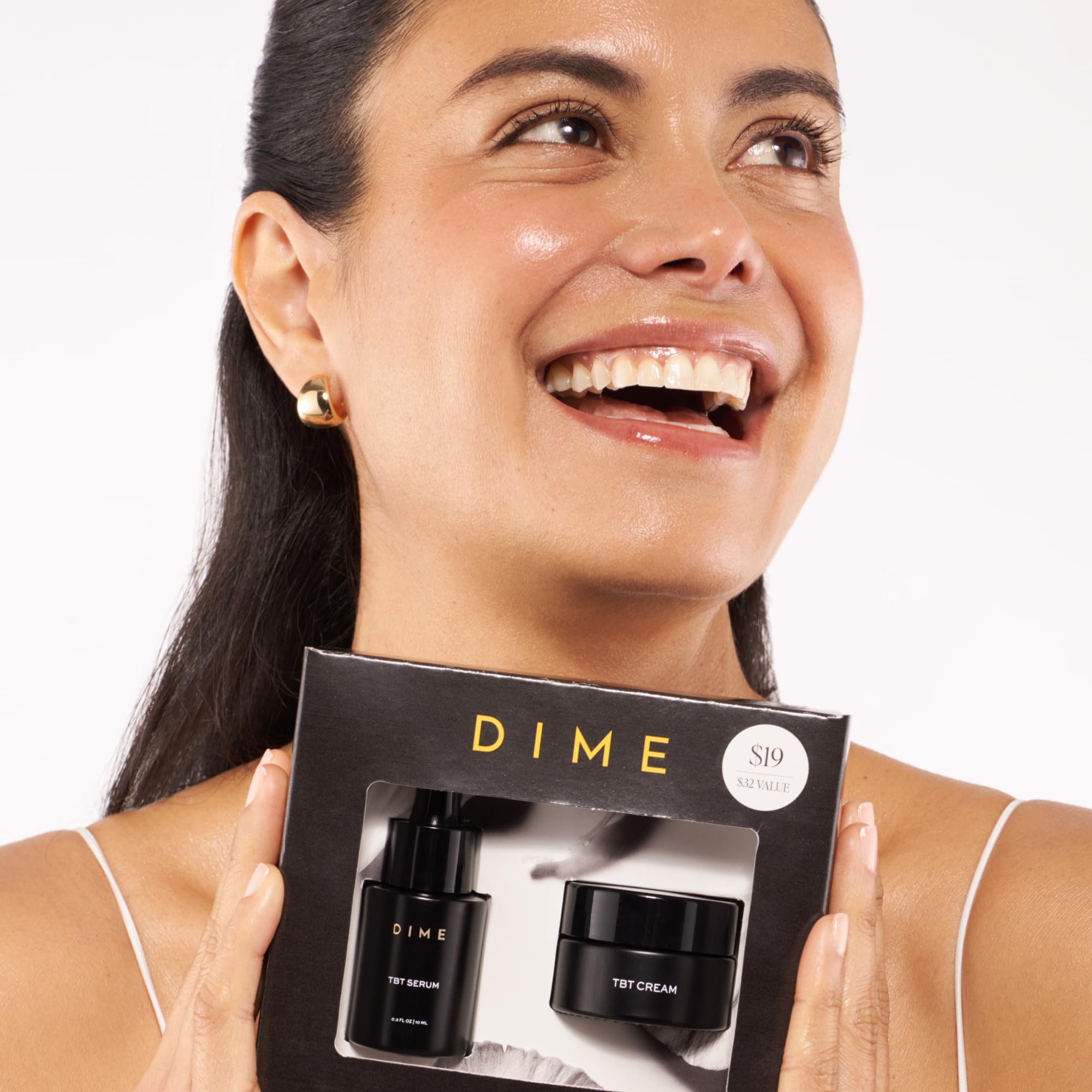DIME Beauty TBT Reviving Skincare Set ($32 Value) - Includes TBT Cream (15 ml) + Serum (10 ml), Formulated with Bakuchiol, a Clean Retinol Alternative to Reduce the Appearance of Fine Lines & Wrinkles