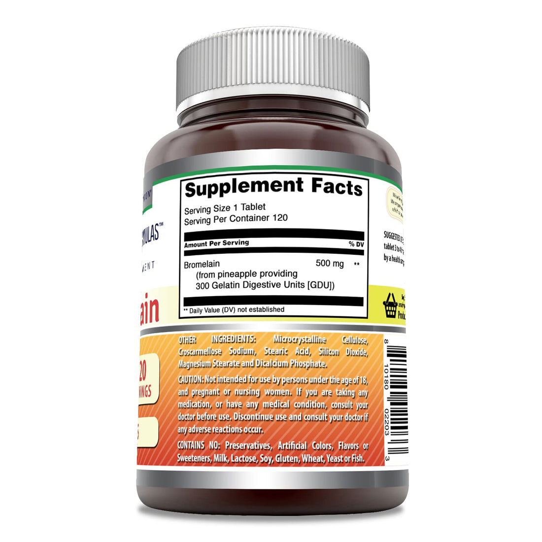 Amazing Formulas Bromelain 500 Mg 120 Tablets Supplement | Non-GMO | Gluten Free | Made in USA