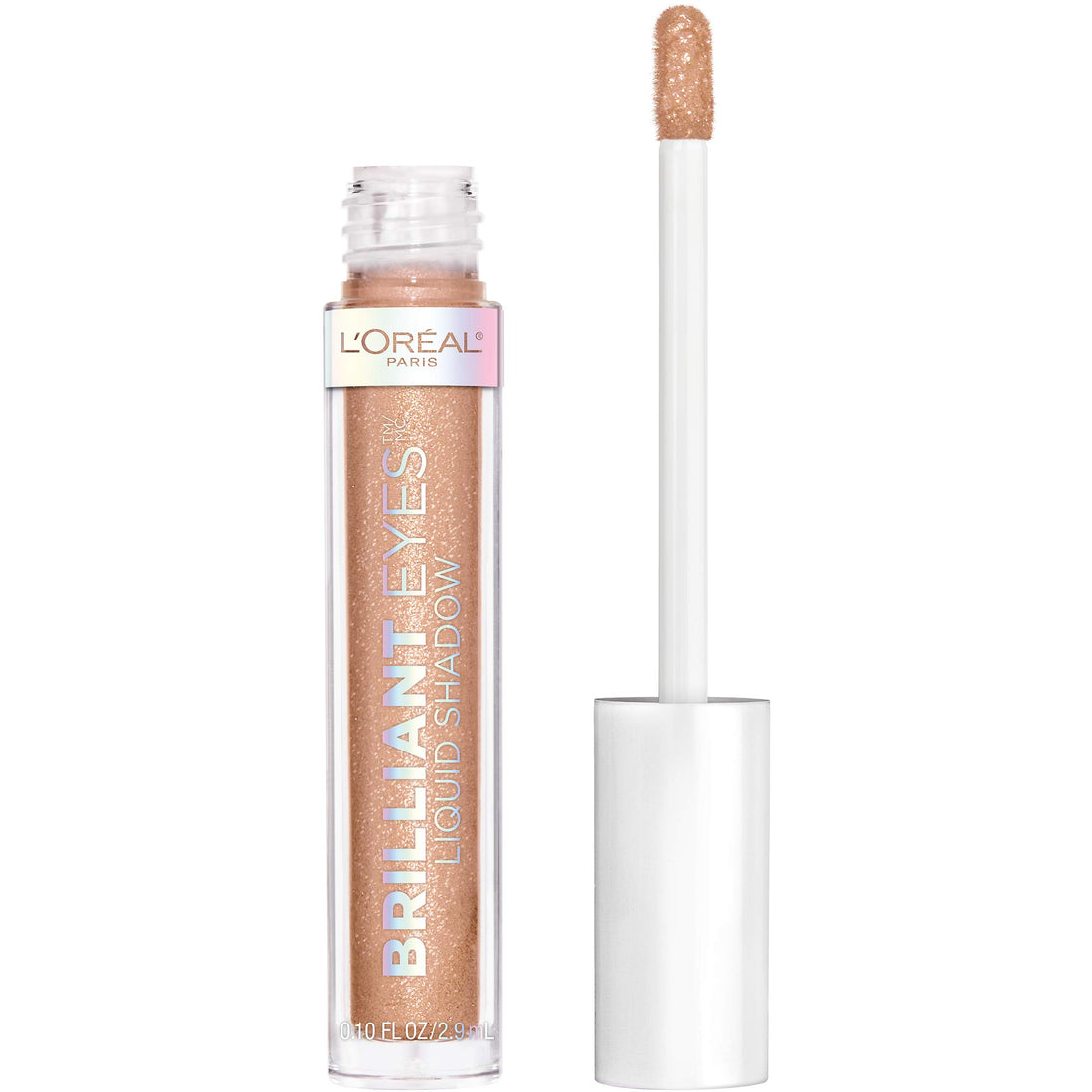 L'Oreal Paris Brilliant Eyes Shimmer Liquid Eye Shadow, Longwearing Lasting Shimmer, Crease Resistant, Flake-Proof, Precision Applicator, Quick Dry, Non-Greasy, Amber Sparkle, 0.1 oz.