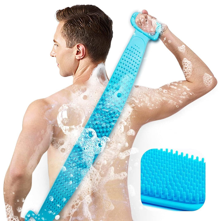 Inmorven Exfoliating Back Scrubber for Shower with Handles, 30 Inch Double-Sided Back Exfoliator Body Scrub Towel, Exfoliating Washcloth Bath Tool for use in Shower, to Clean Skin for Men & Women