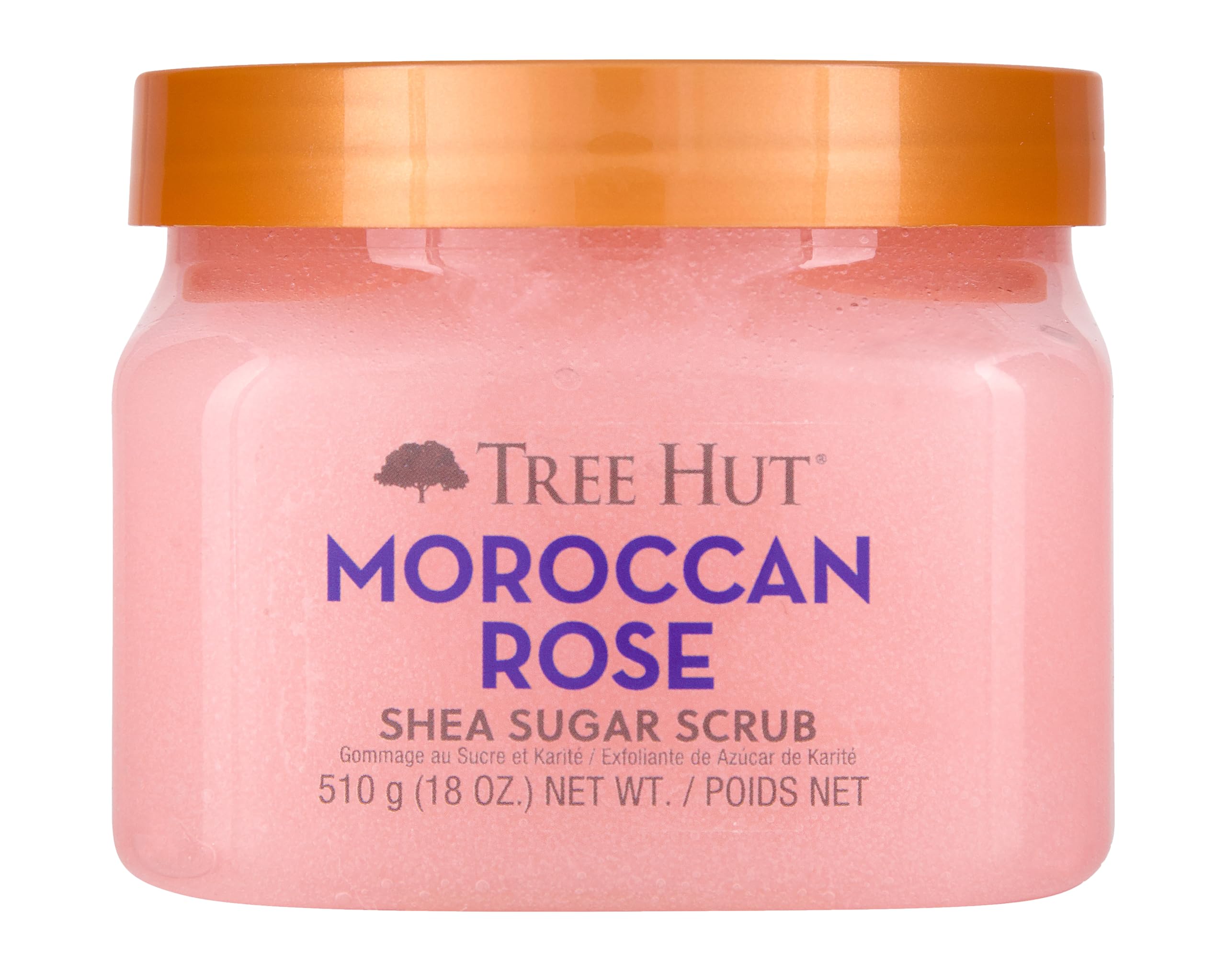Tree Hut Shea Sugar Scrub Moroccan Rose, 18oz, Ultra Hydrating and Exfoliating Scrub for Nourishing Essential Body Care (Pack of 3)
