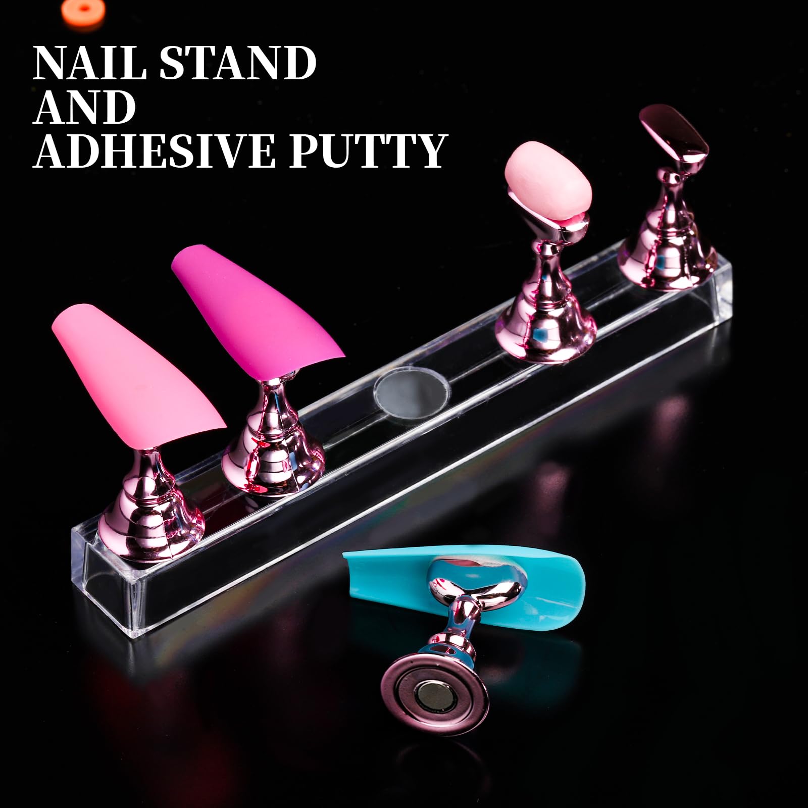 Teenitor 600 Pcs Clear Coffin Nail Tips, Acrylic Nail Kit, Clear Press On Nails, Long Fake Nails Coffin Nail Tips Full Cover, Acrylic Nail Clipper Nail Stand for False Nails