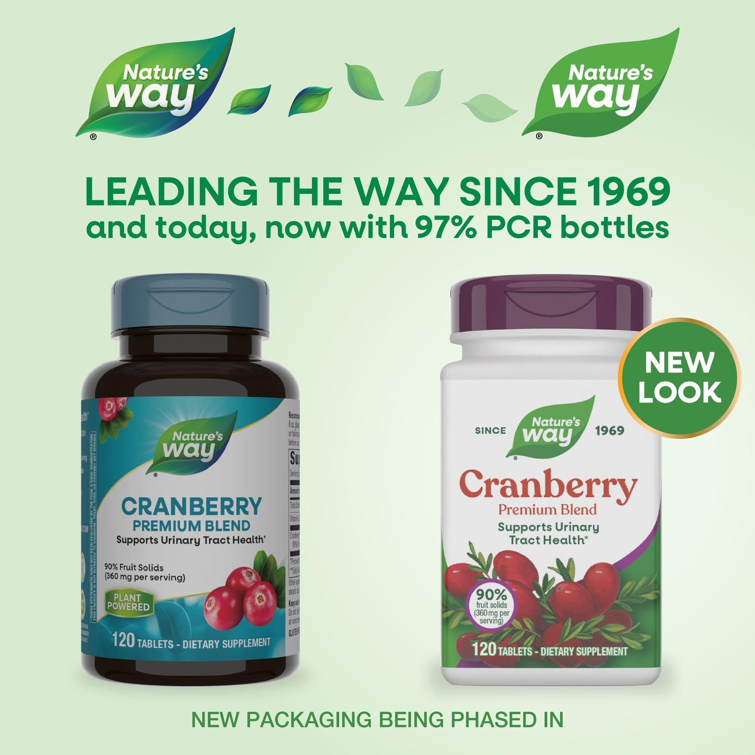 Nature's Way Cranberry Premium Blend, Supports Urinary Tract Health*, With Vitamin C, For Men & Women, No Gluten, 120 Tablets (Packaging May Vary)