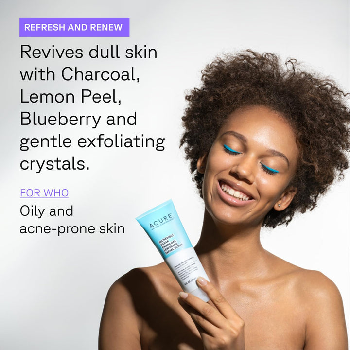 Acure Incredibly Clear Charcoal Lemonade Facial Scrub, 4 fl oz