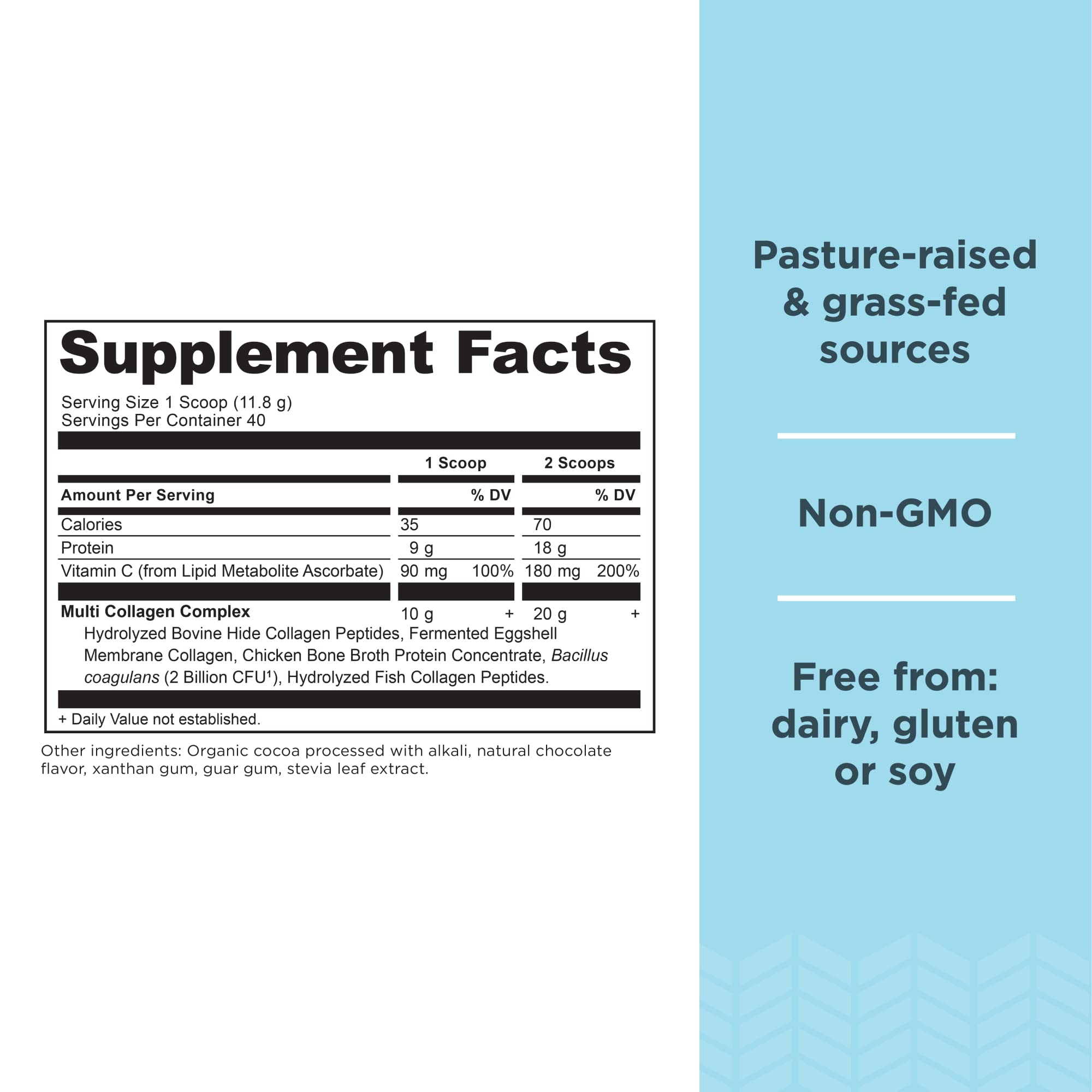 Ancient Nutrition Collagen Powder Protein, Multi Collagen Chocolate Protein Powder, 45 Servings, with Vitamin C, Hydrolyzed Collagen Peptides Supports Skin and Nails, Gut Health, 16.65oz